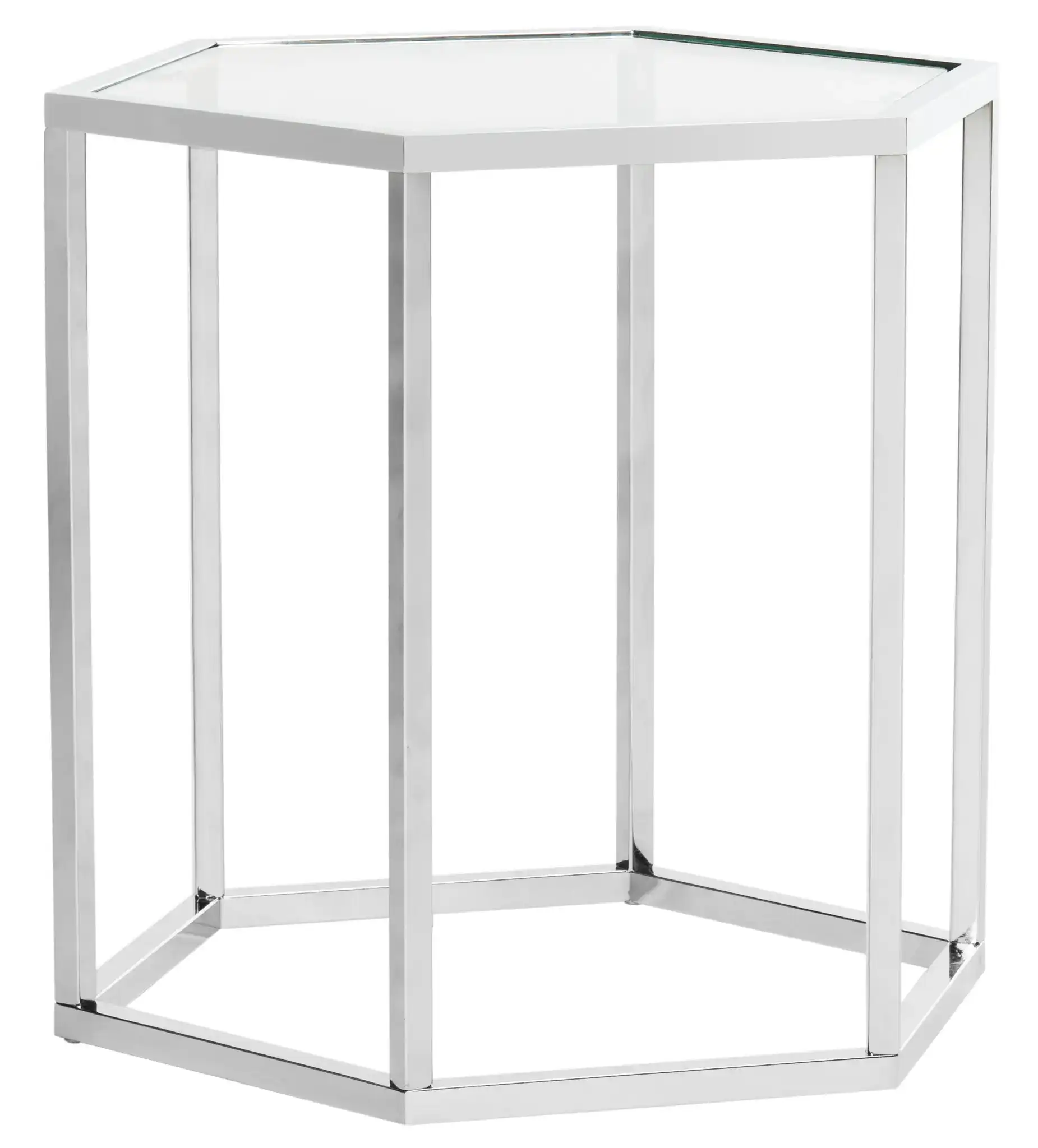 Teagan End Table in Chrome, detail view