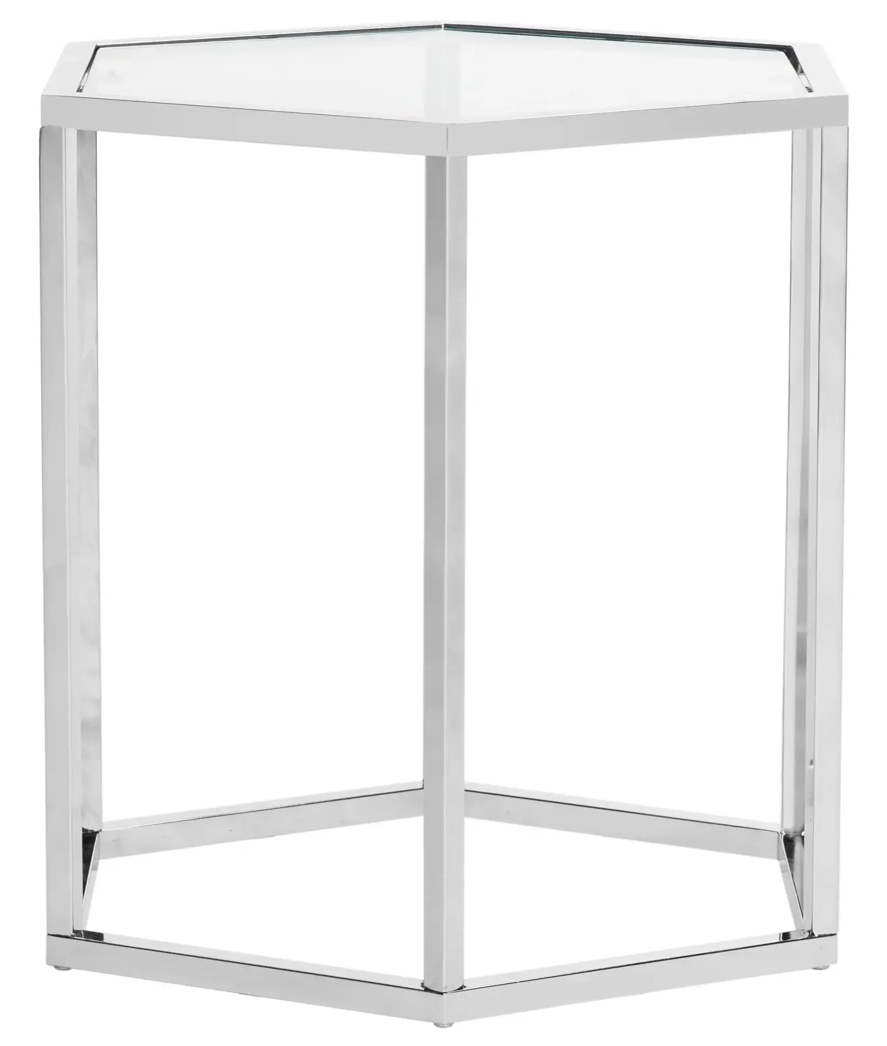 Teagan End Table in Chrome, detail view