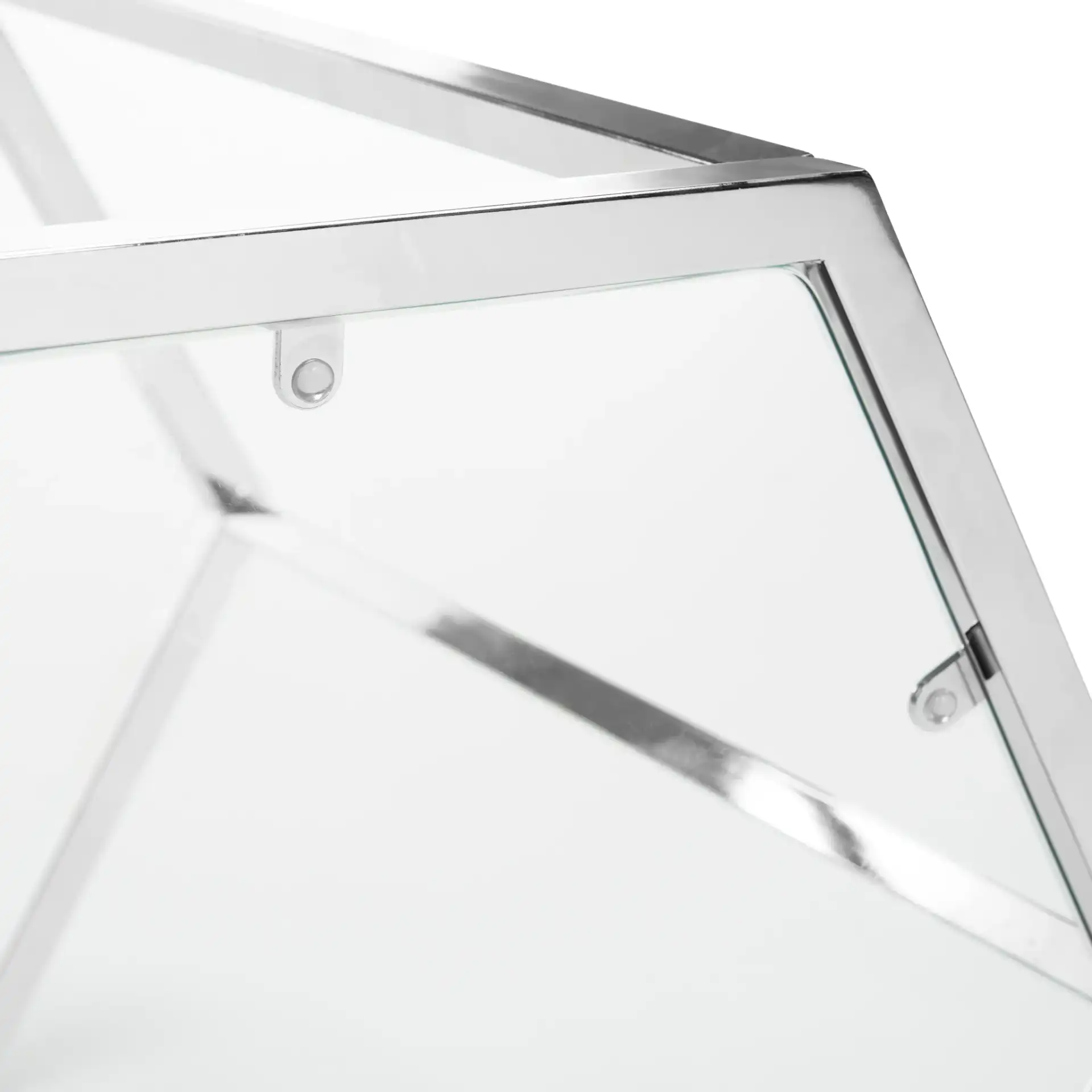 Teagan End Table in Chrome, detail view