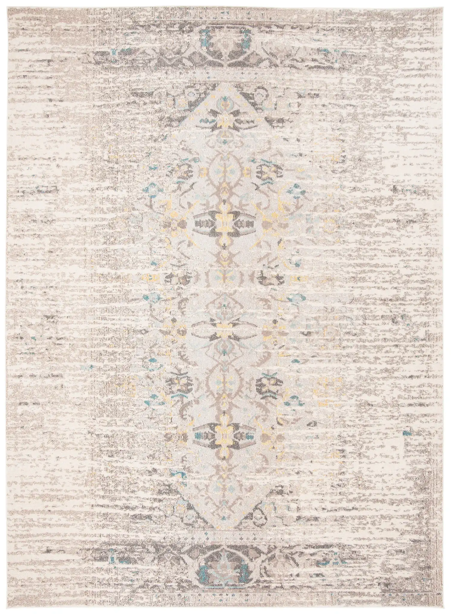 Monaco Medallion Rug in Gray / Multicolor