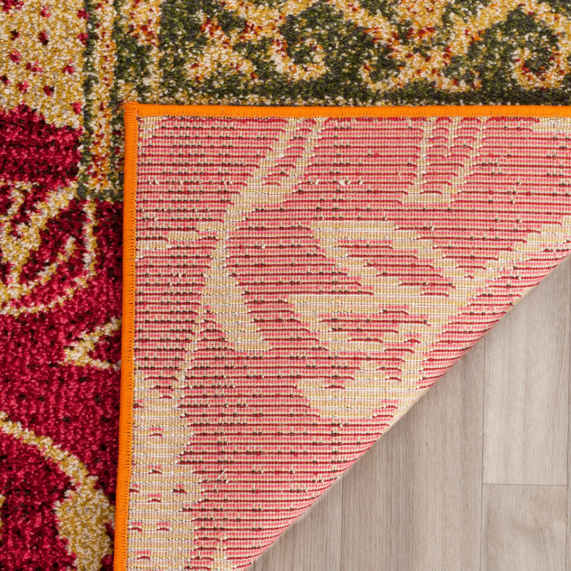 Monaco Patchwork Floral Rug in Multicolor in a styled room