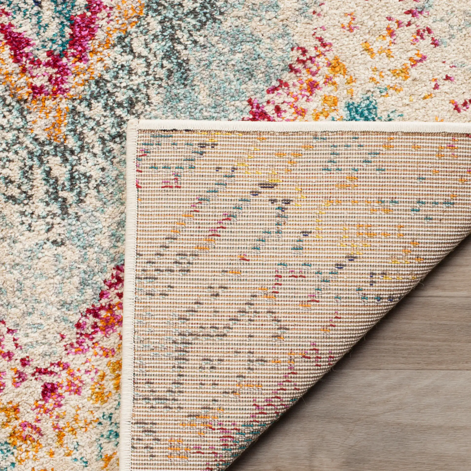 Monaco Zigzag Rug in Multicolor in a styled room