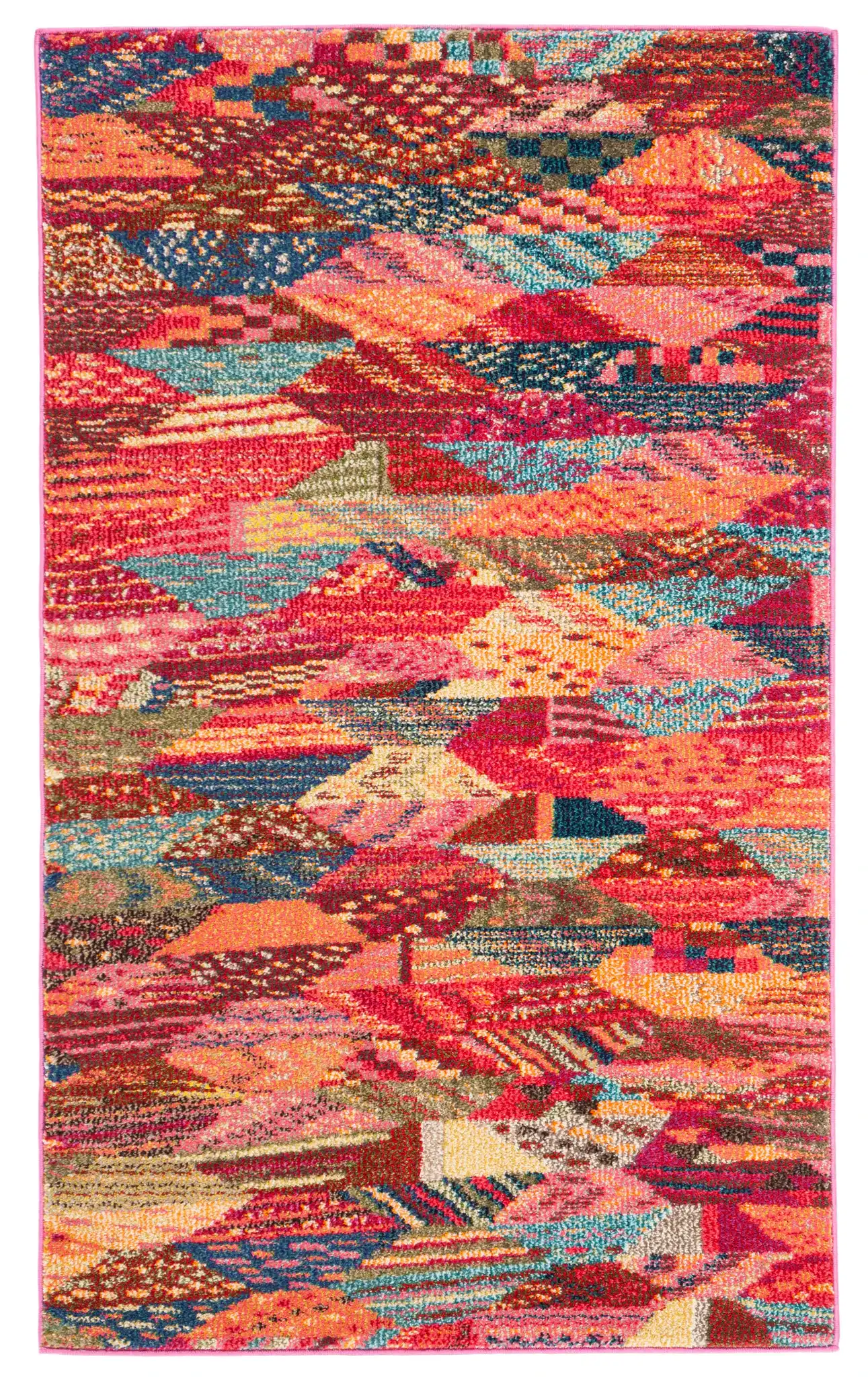 Monaco Patchwork Diamond Rug in Multicolor