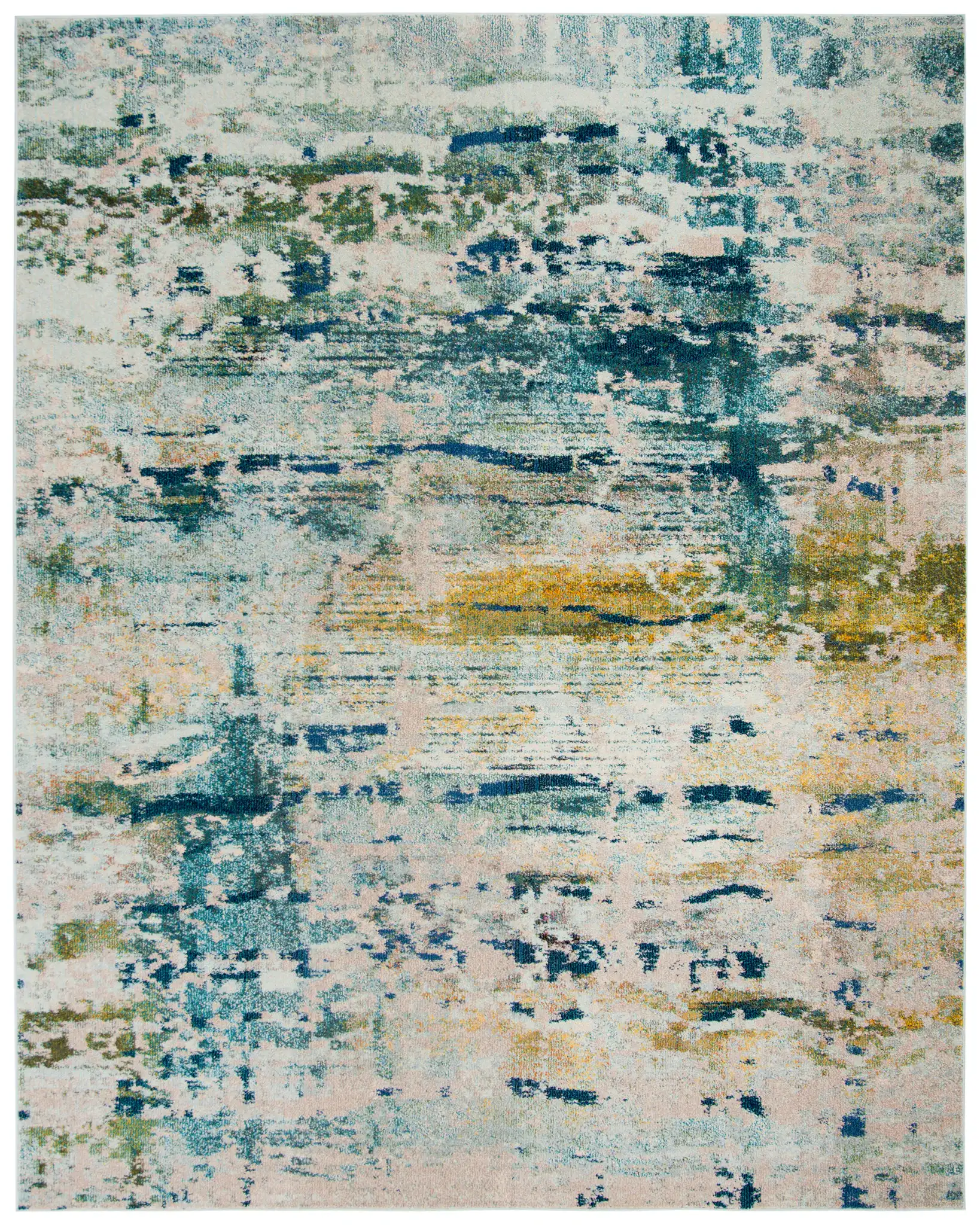 Monaco Horizontal Abstract Rug in Blue / Gray
