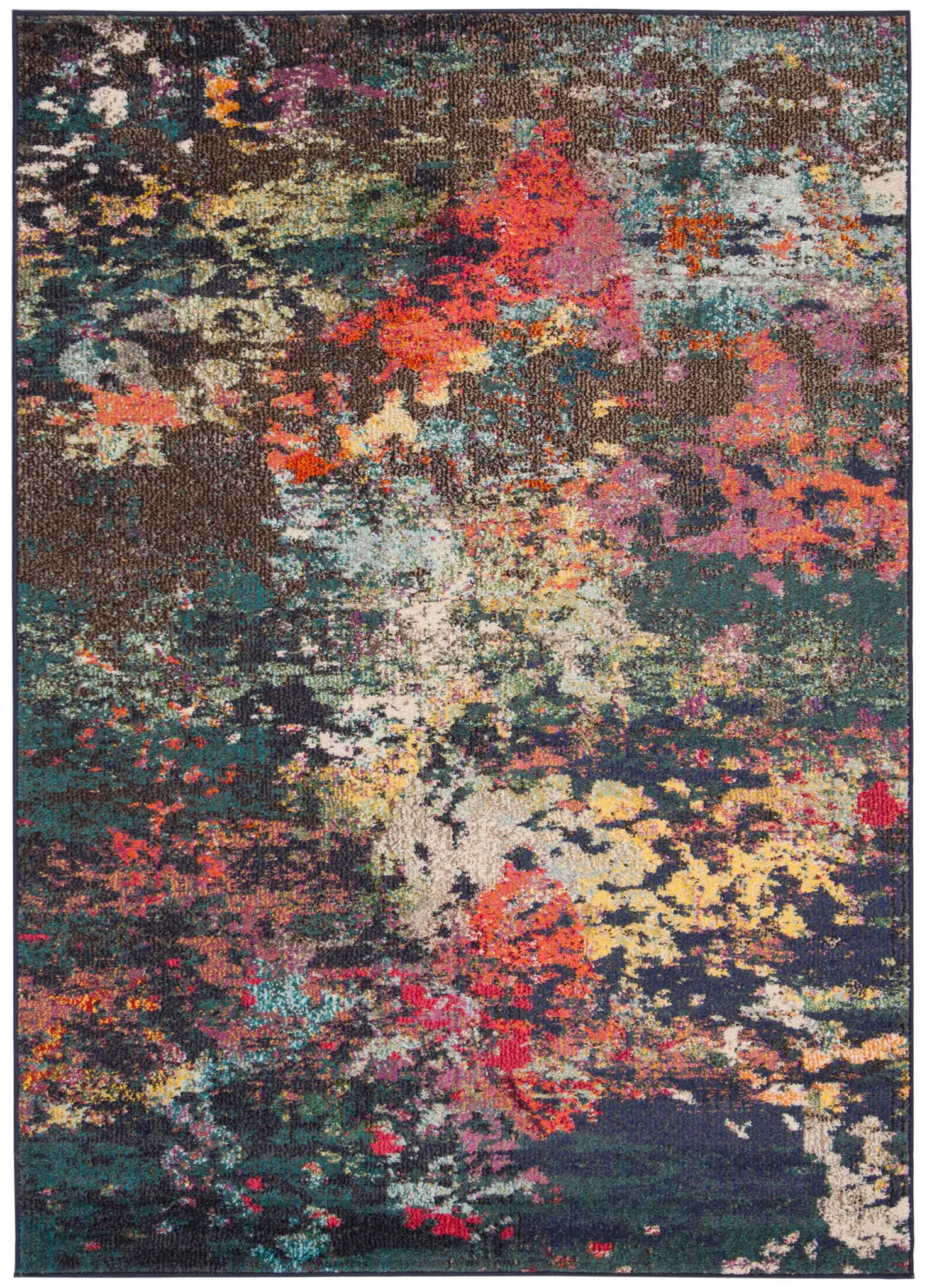 Monaco Abstract Mottled Rug in Brown / Teal
