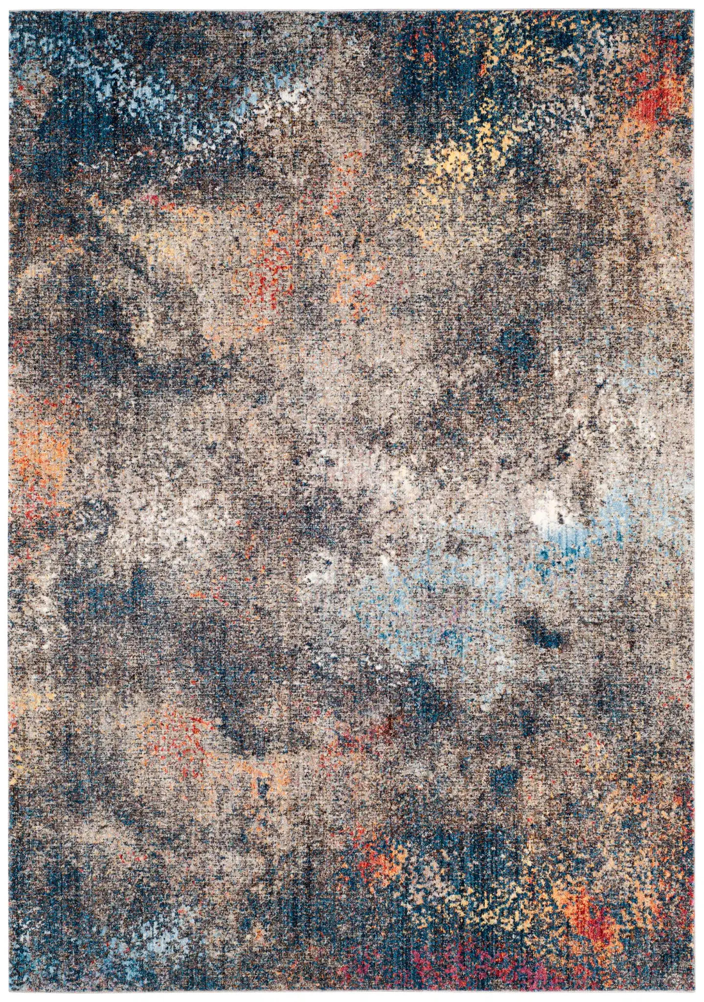 Monray Painterly Abstract Rug in Blue / Multicolor