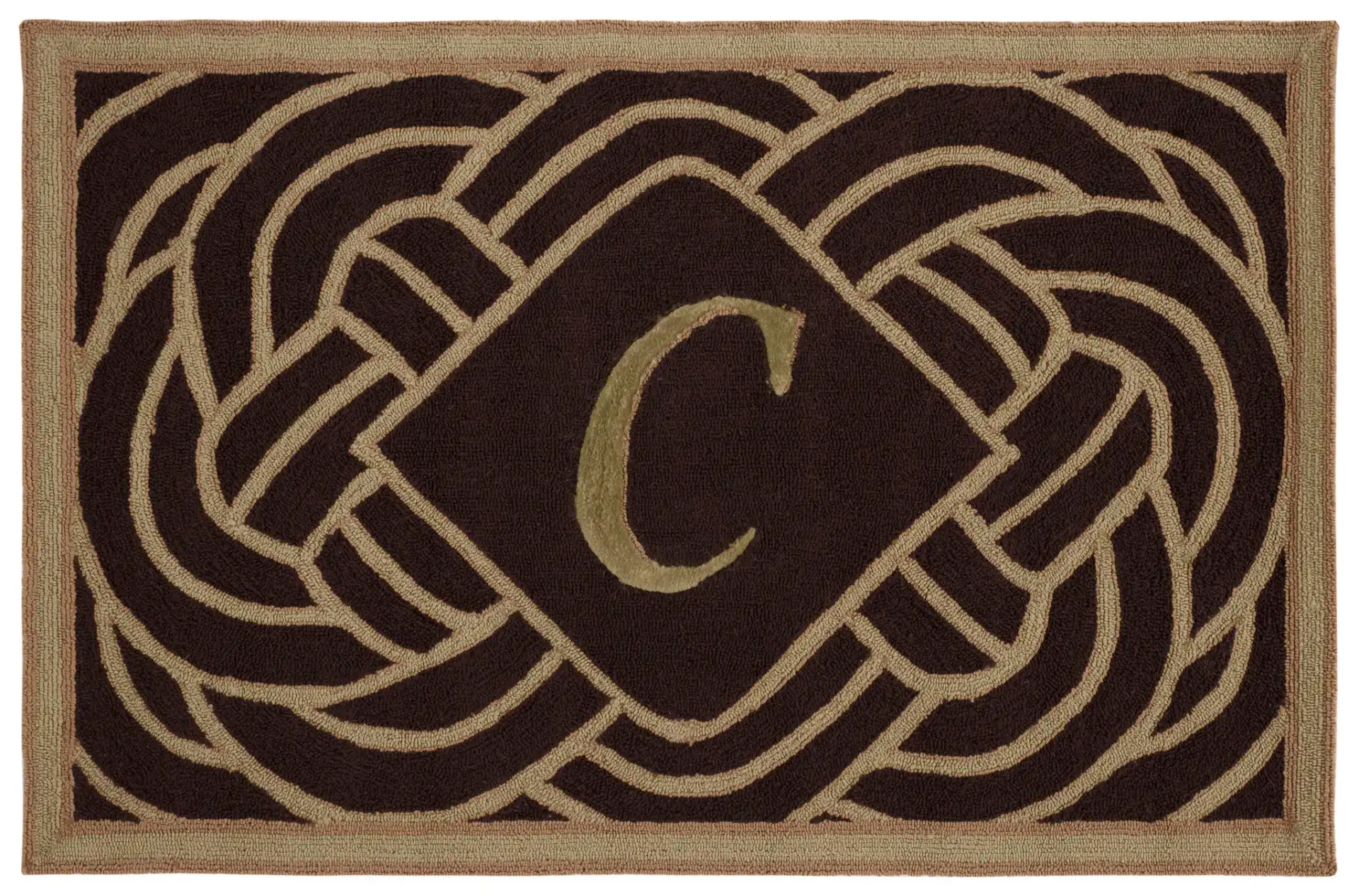 Monogram Knot Outdoor Rug in Chocolate