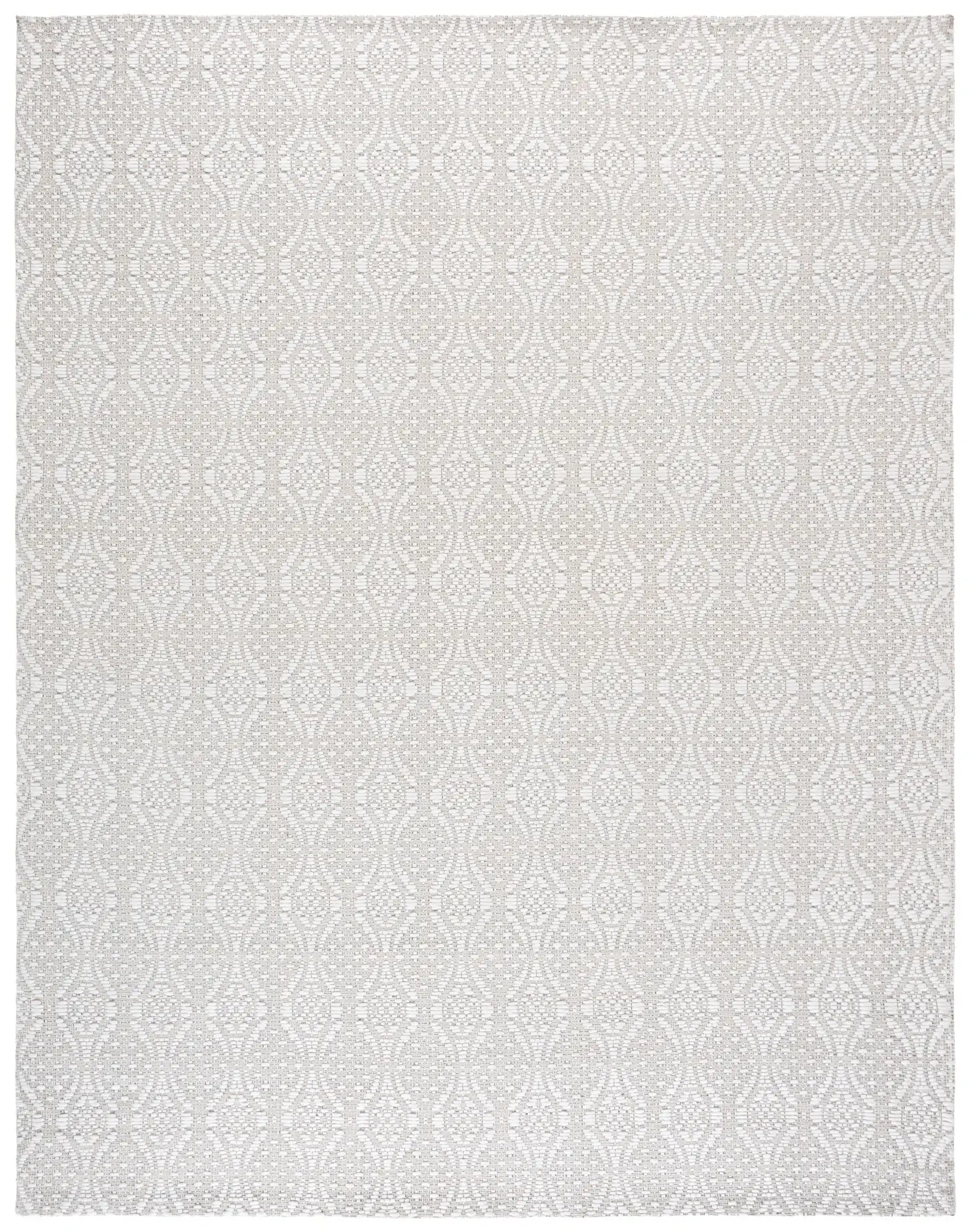 Marbella Interlocking Circles Hand-Woven Rug in Ivory