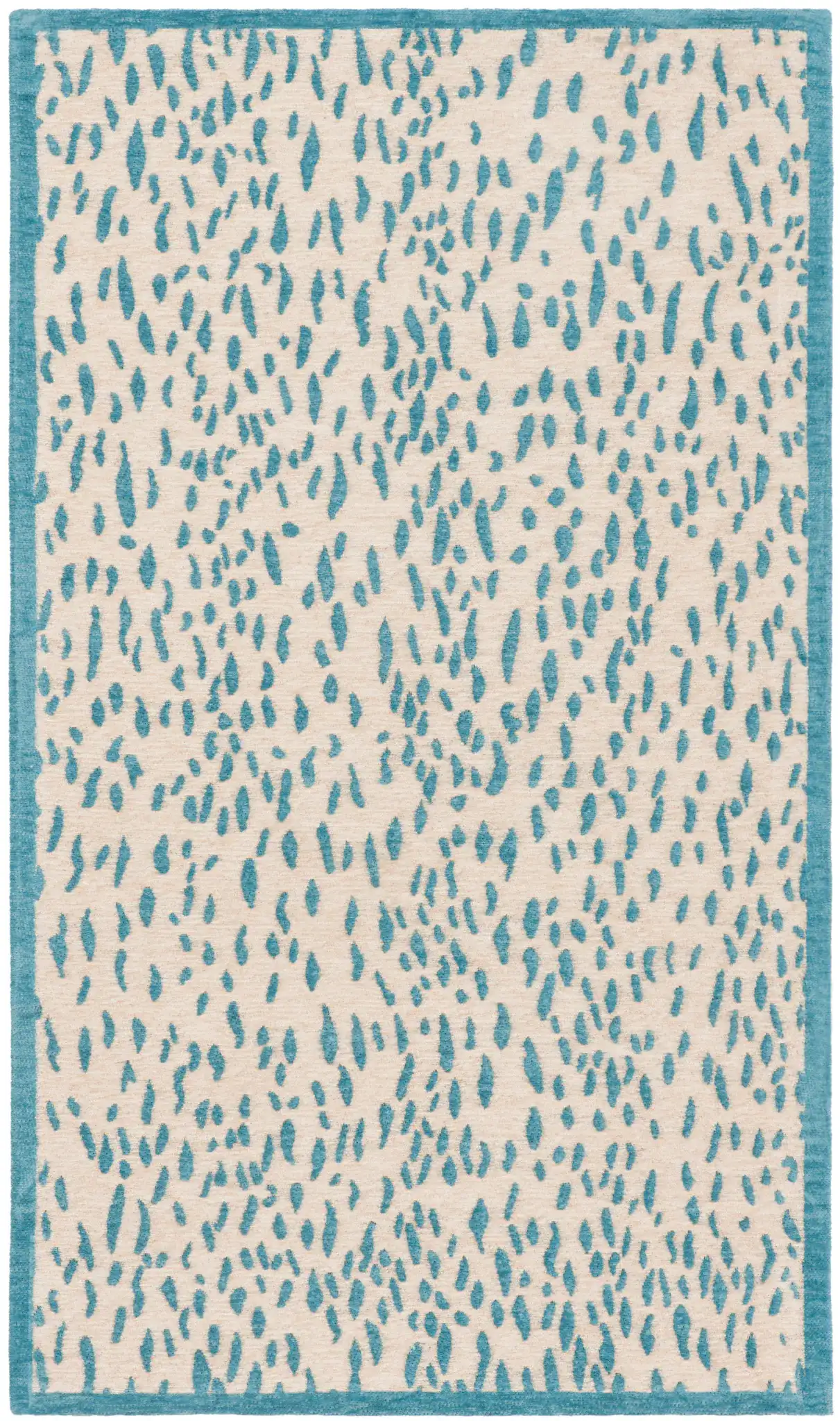 Marbella Dashed Hand-Loomed Rug in Beige / Blue