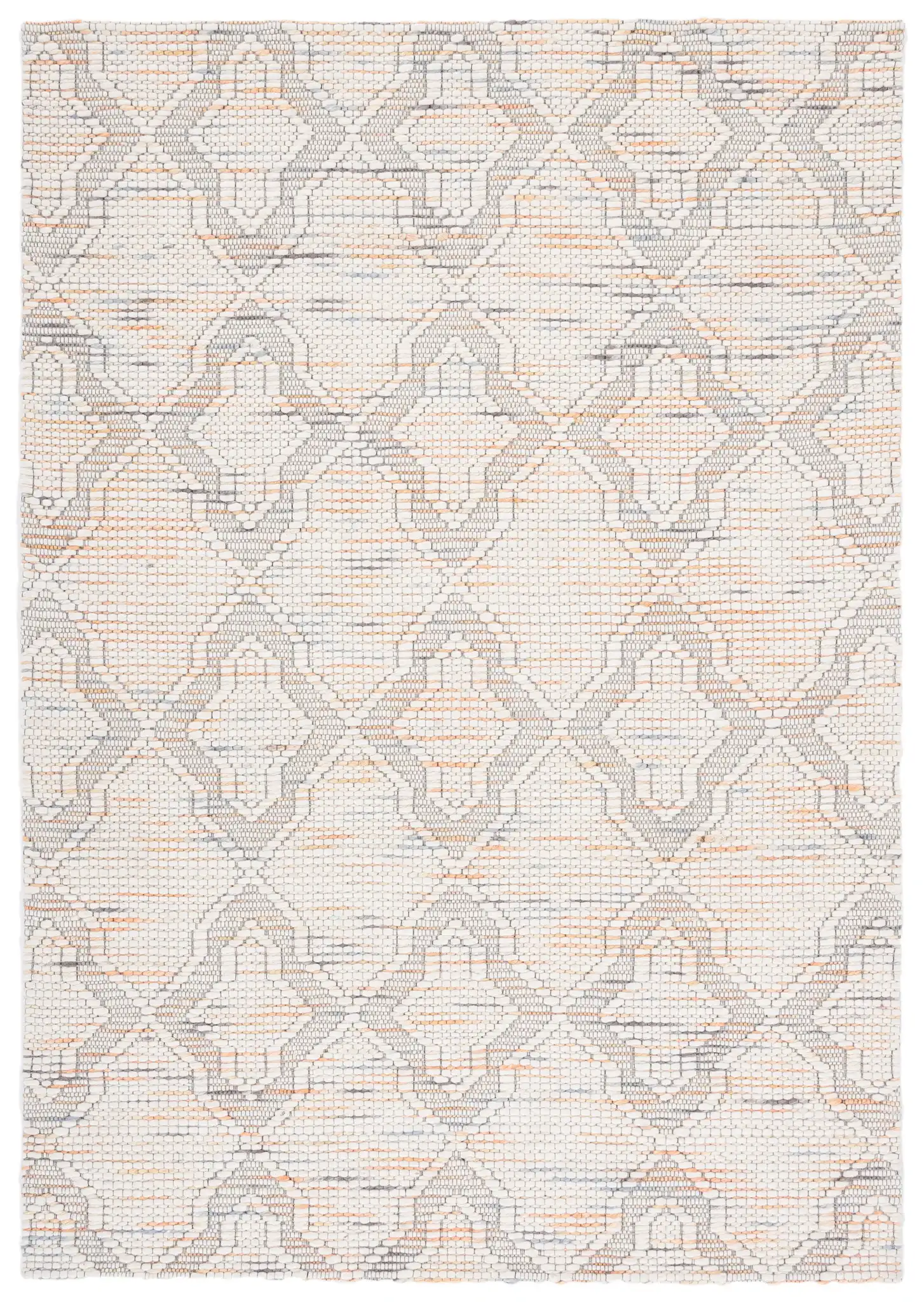 Marbella Ogee Trellis Hand-Loomed Rug in Ivory / Orange