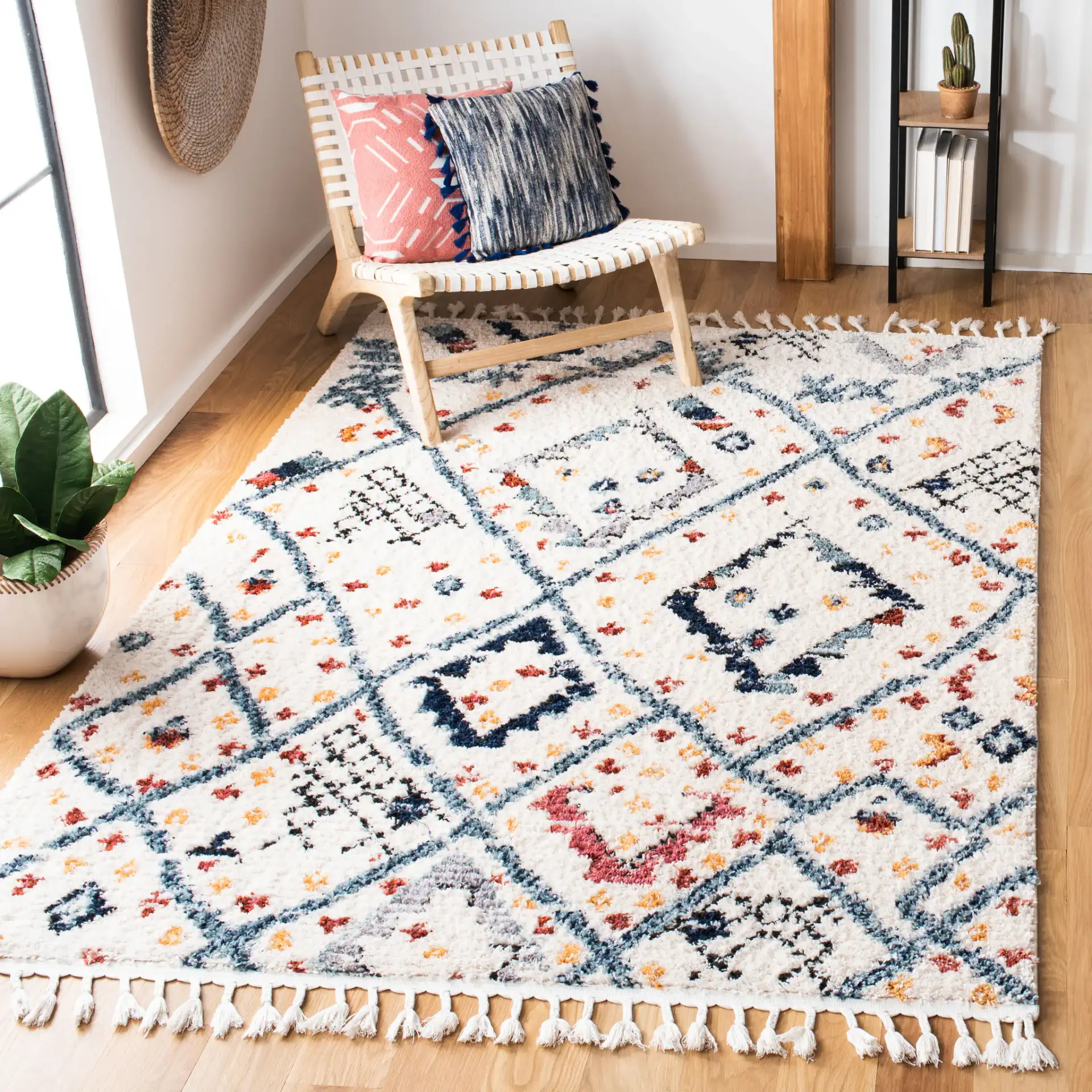 Morocco Diamond Lattice Rug in Morocco Diamond Lattice Rug in a styled room