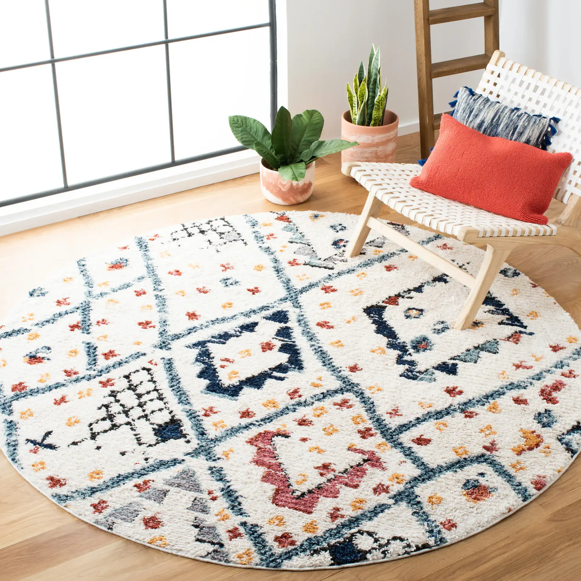 Morocco Diamond Lattice Rug in Morocco Diamond Lattice Rug in a styled room