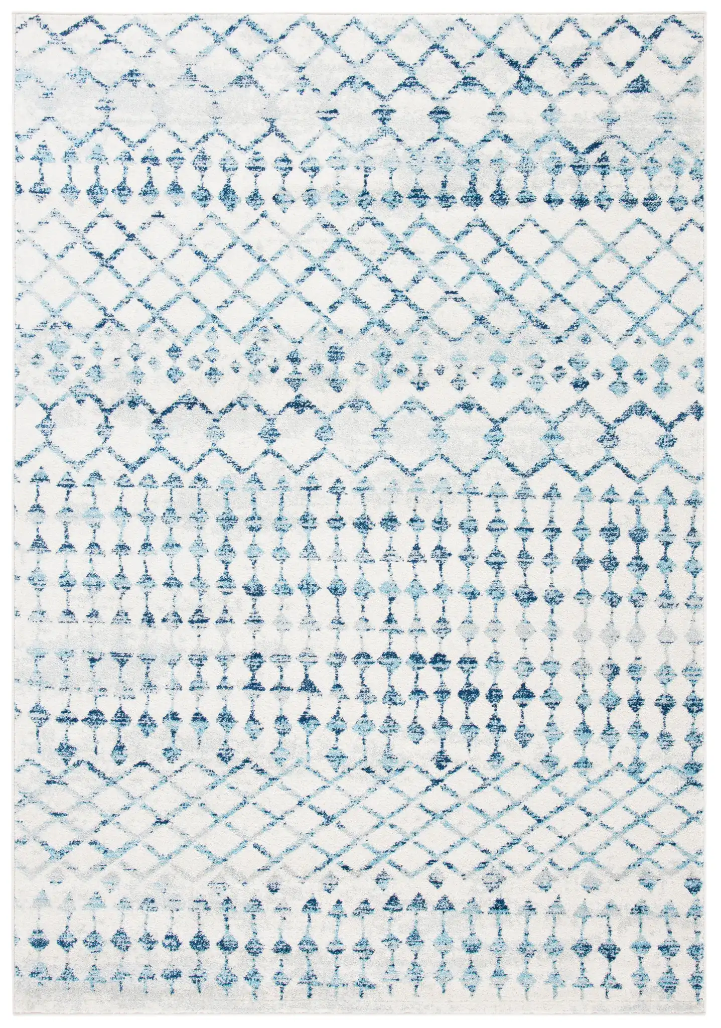 Mercer Lattice Band Rug in Ivory / Turquoise