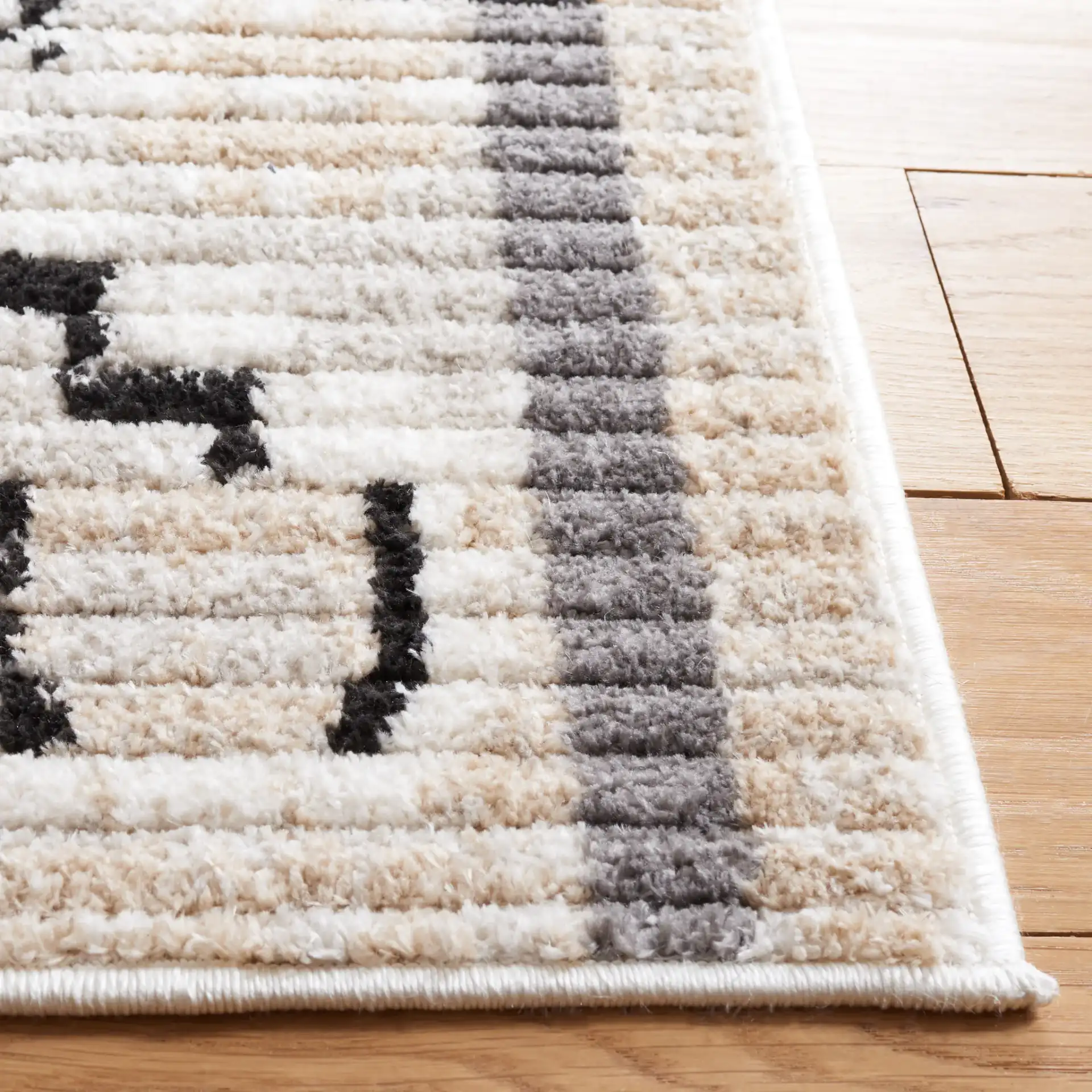 Marrakesh Southwestern Diamond Medallion Rug in Beige / Gray in a styled room
