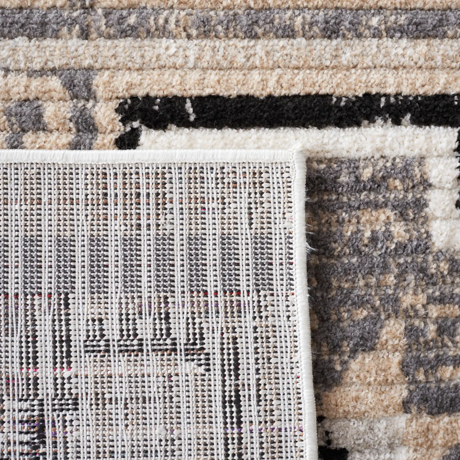 Marrakesh Southwestern Diamond Medallion Rug in Beige / Gray in a styled room