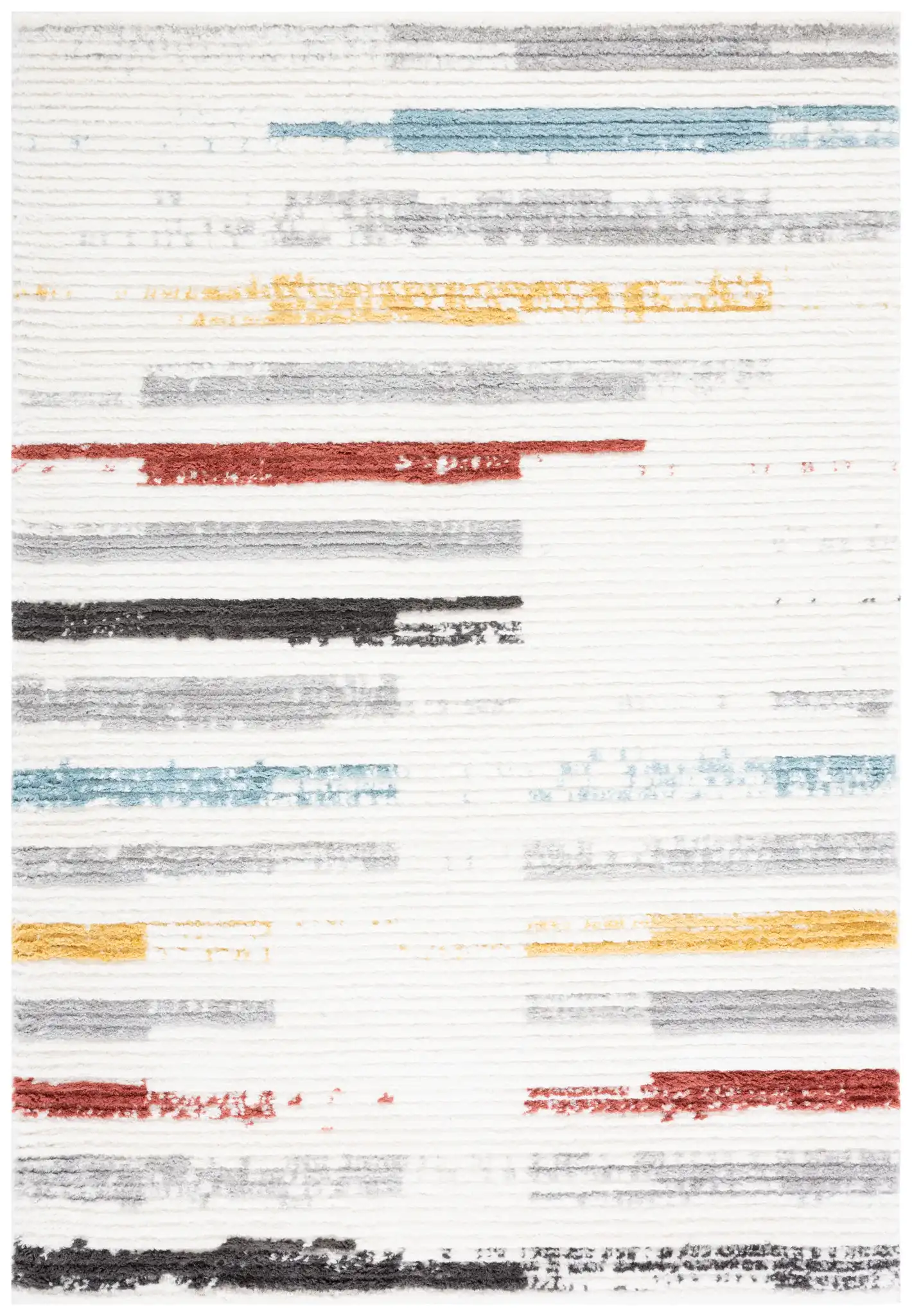 Marrakesh Dashed Stripe Rug in Ivory / Gray