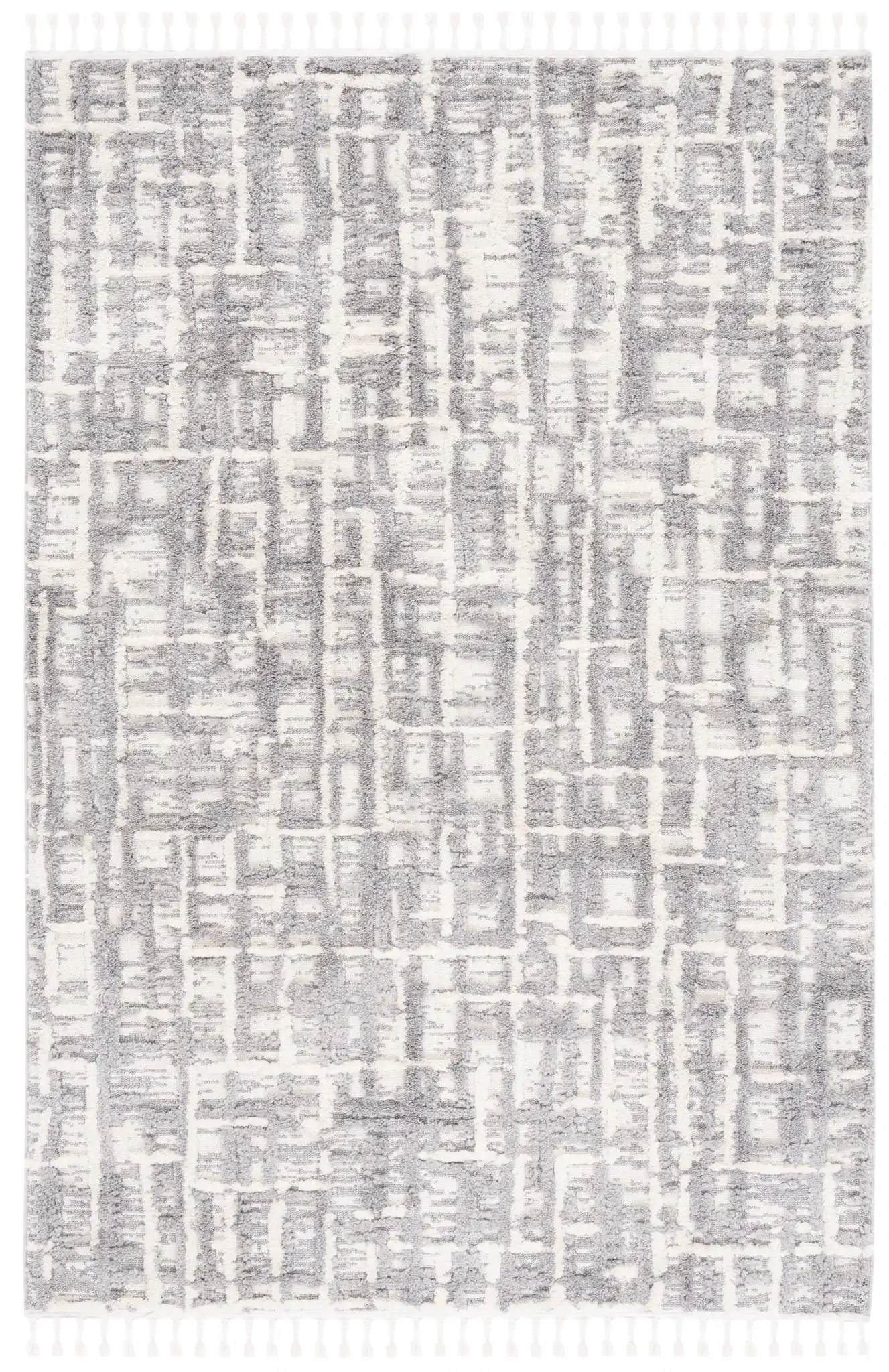 Marrakesh Abstract Grid Rug in Ivory / Dark Gray