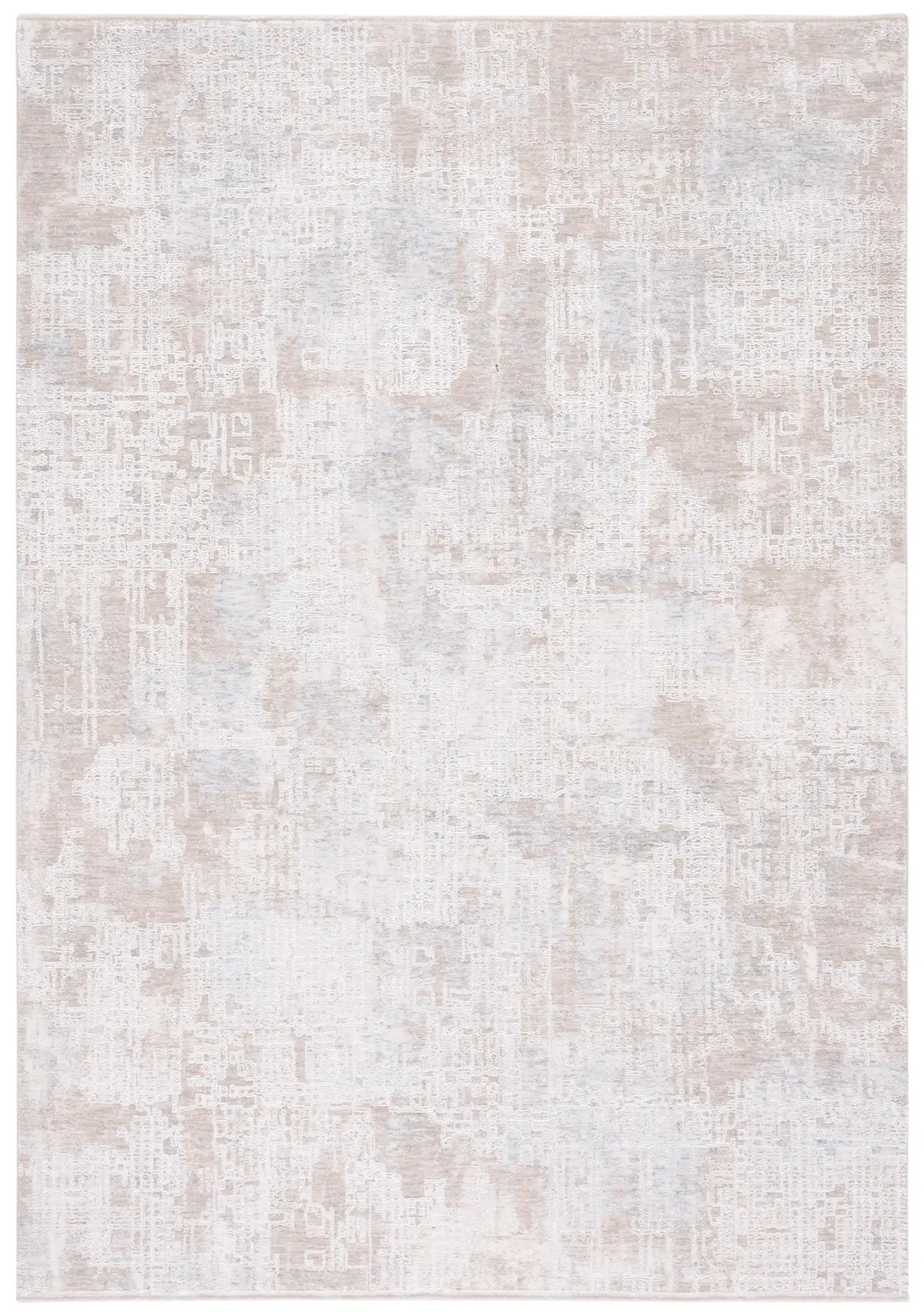 Marmara Abstract Grid Rug in Gray / Beige Blue
