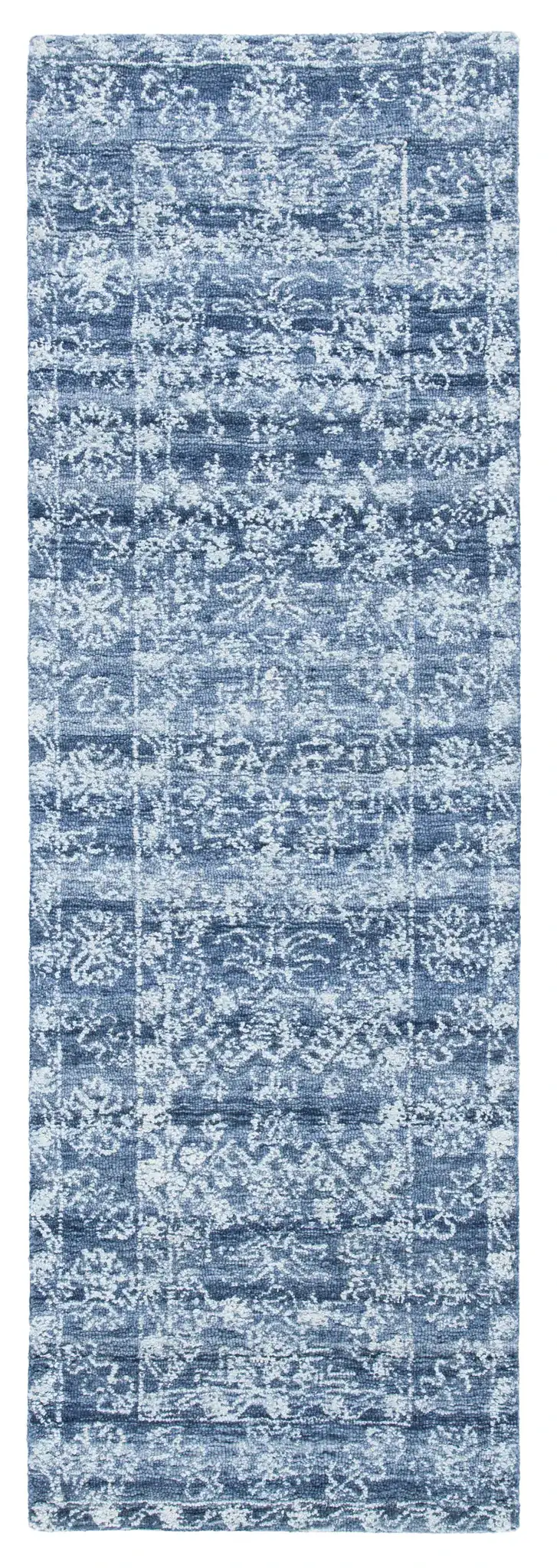 Marquee Framed Medallion Hand-Tufted Rug in Navy