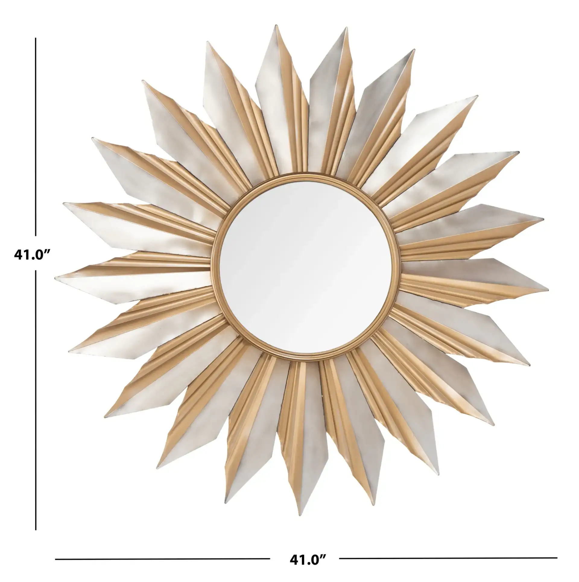 Bianca Sunburst Mirror in Gold, detail view