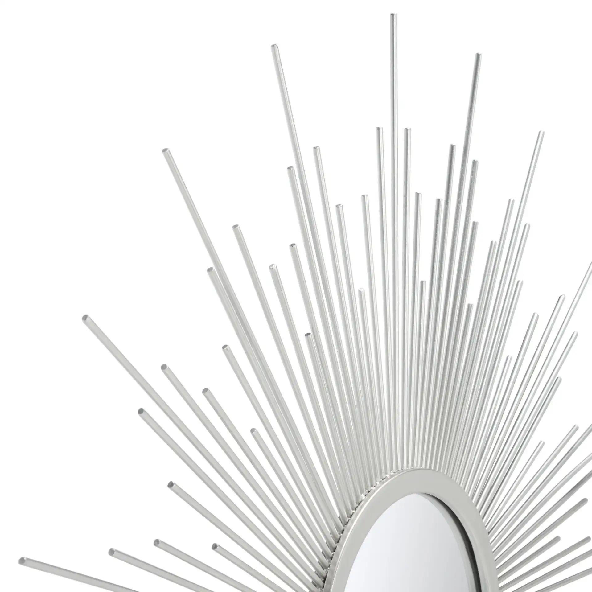 Alves Sunburst Mirror in Silver in a styled room