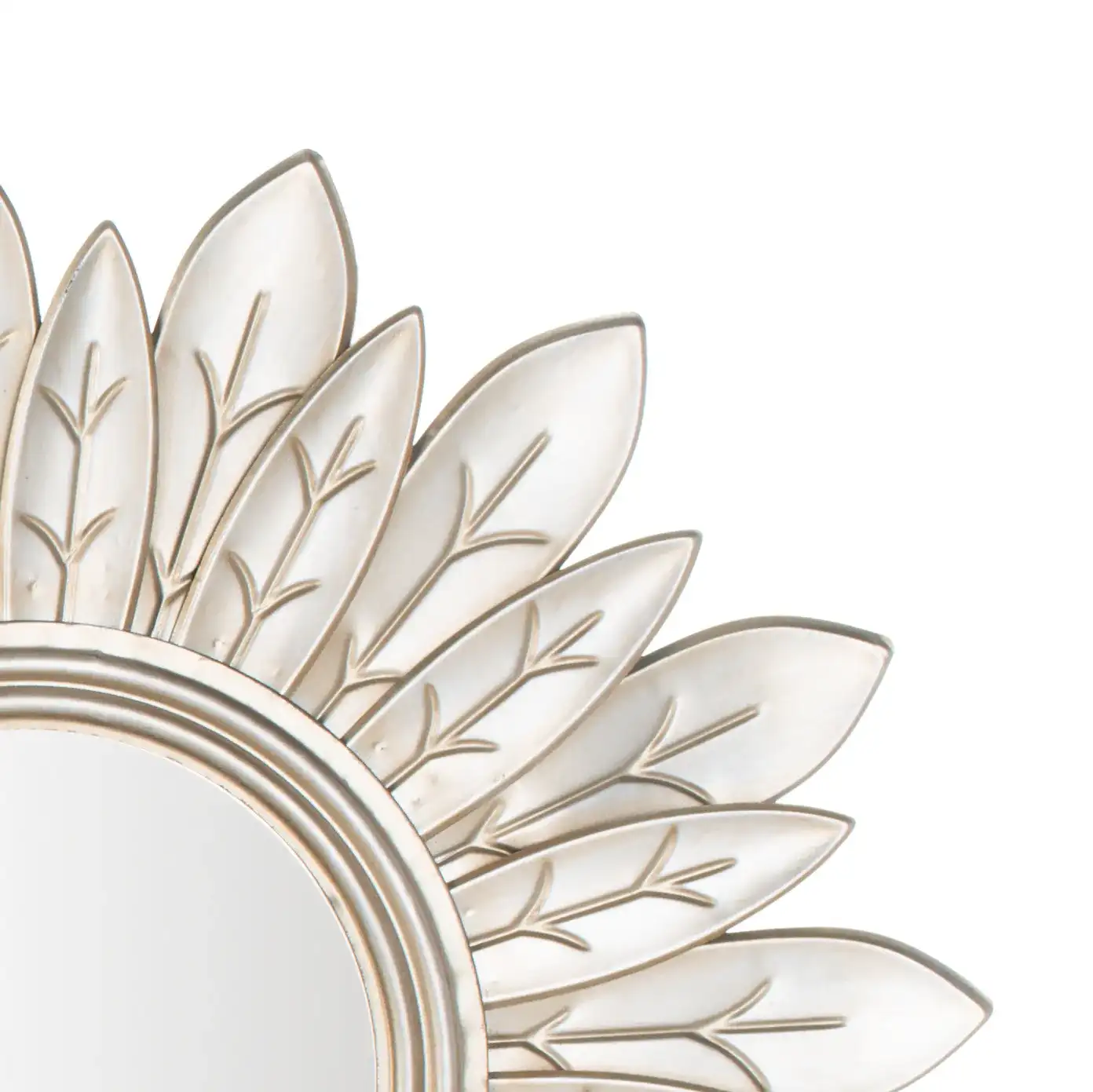 Alba Sunburst Mirror in Champagne in a styled room