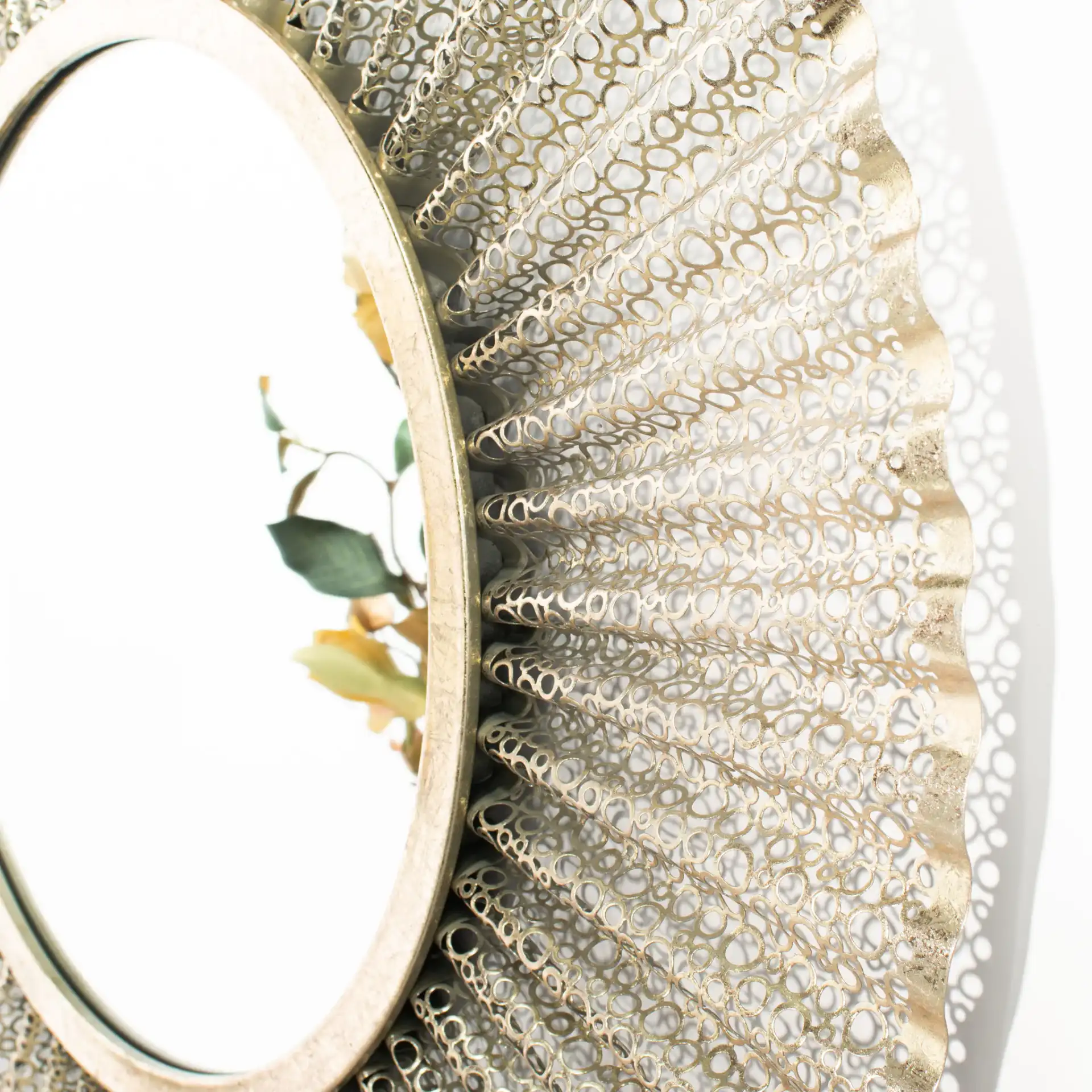 Foster Mirror in Gold in a styled room