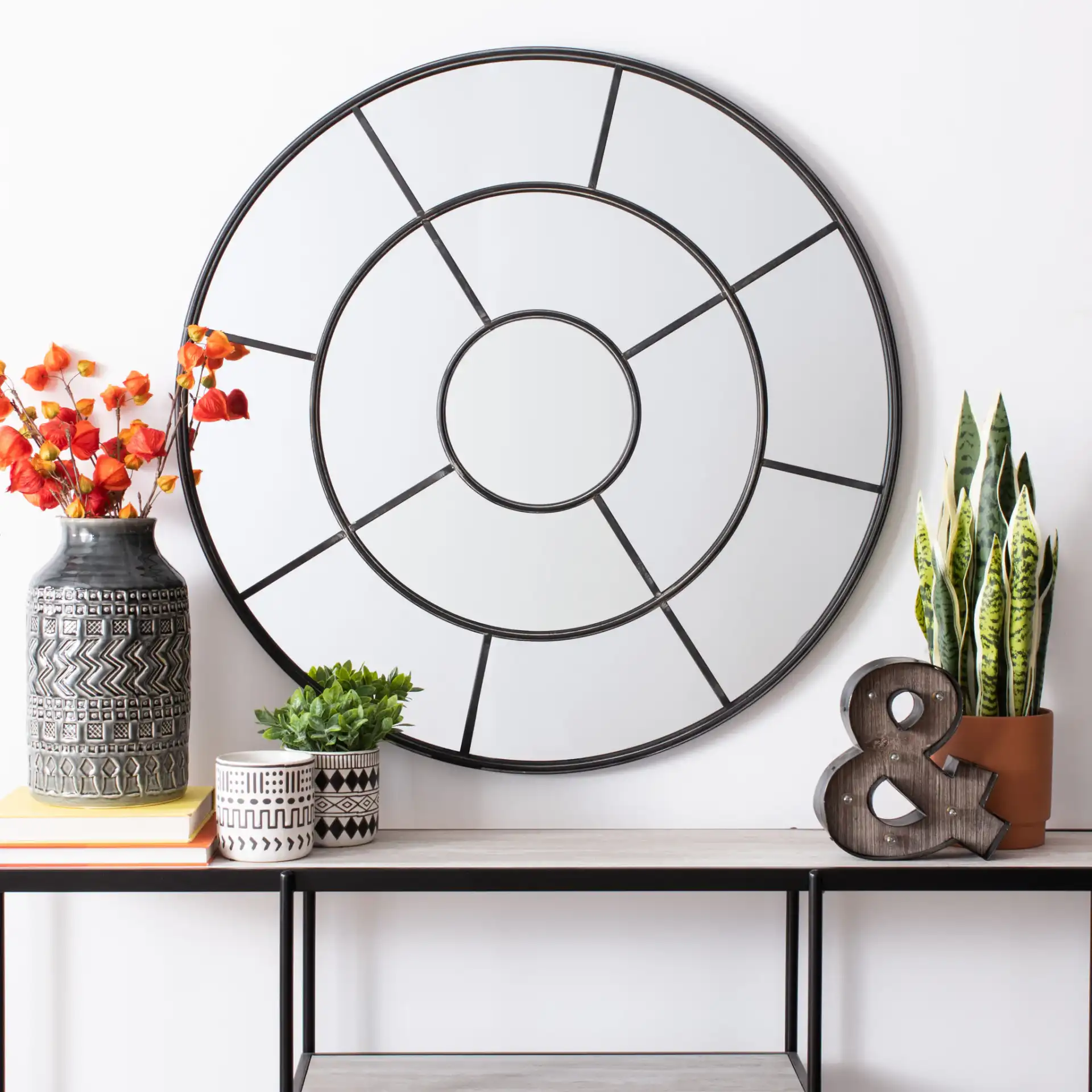 Jonelle Mirror in Black in a styled room