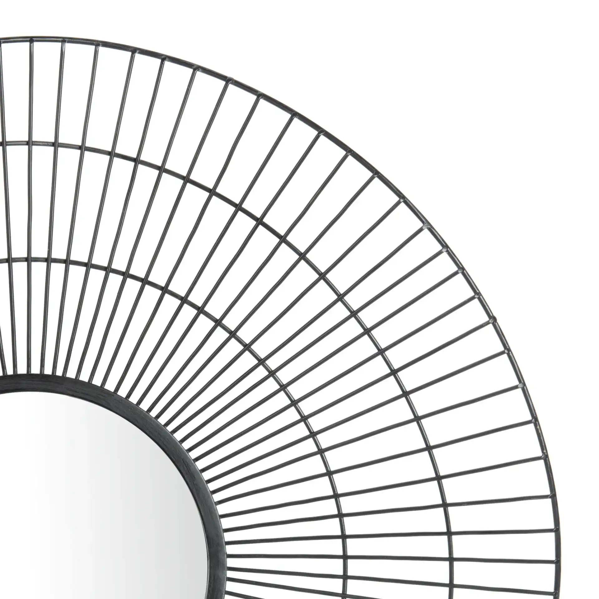 Rainey Mirror in Black in a styled room