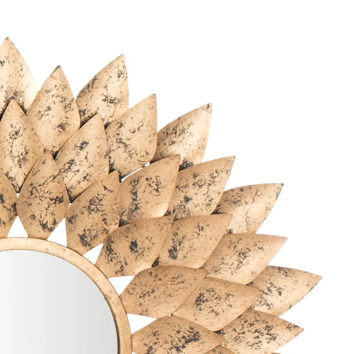 Lana Sunburst Mirror in Gold in a styled room