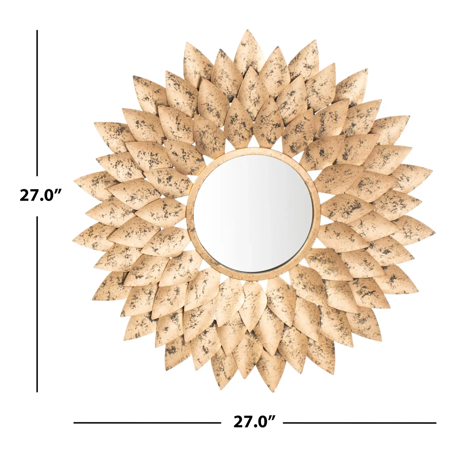 Lana Sunburst Mirror in Gold, detail view