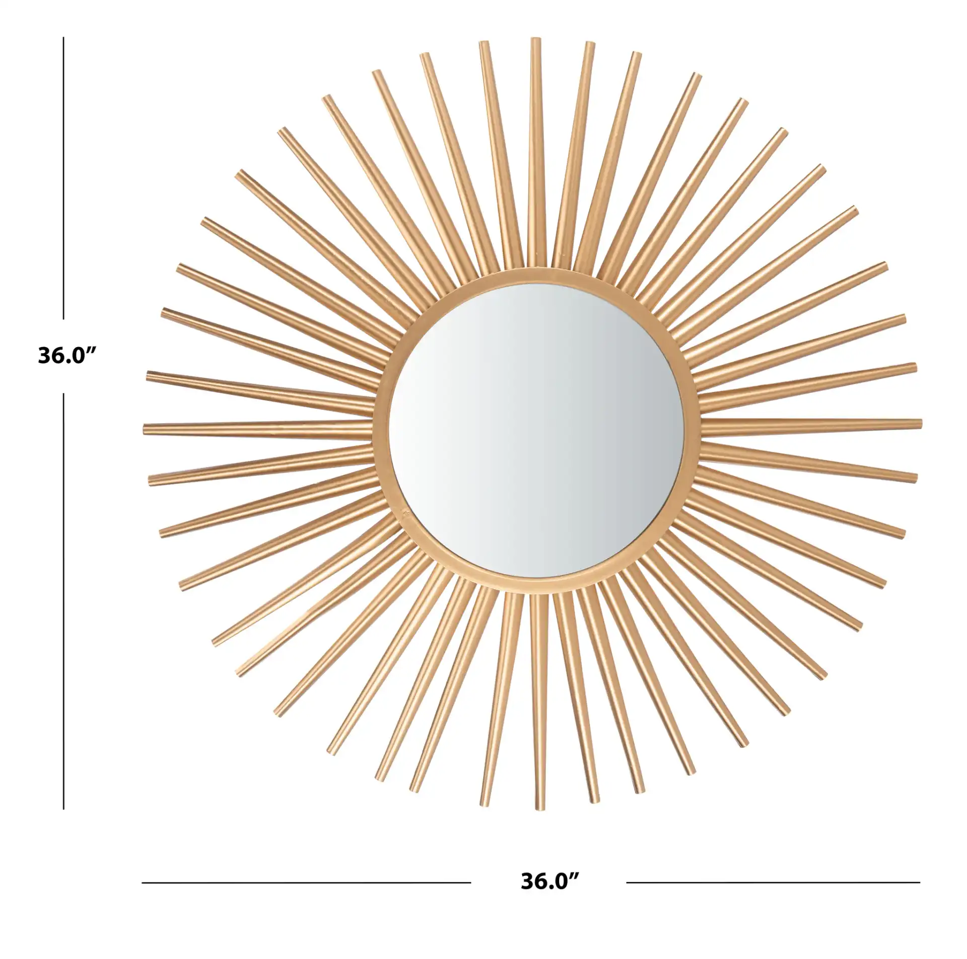 Zyla Sunburst Mirror in Gold, detail view