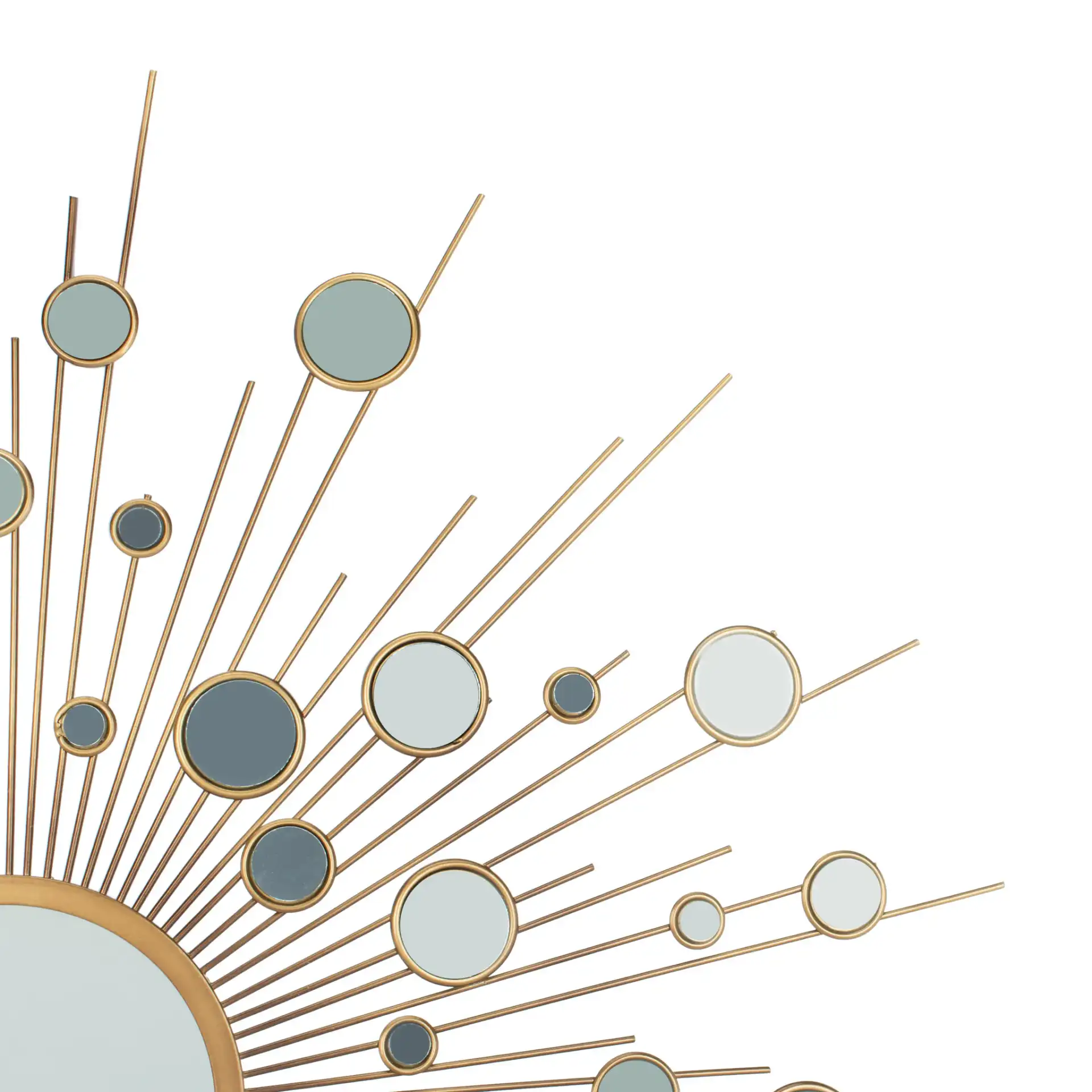 Ariah Sunburst Mirror in Gold in a styled room