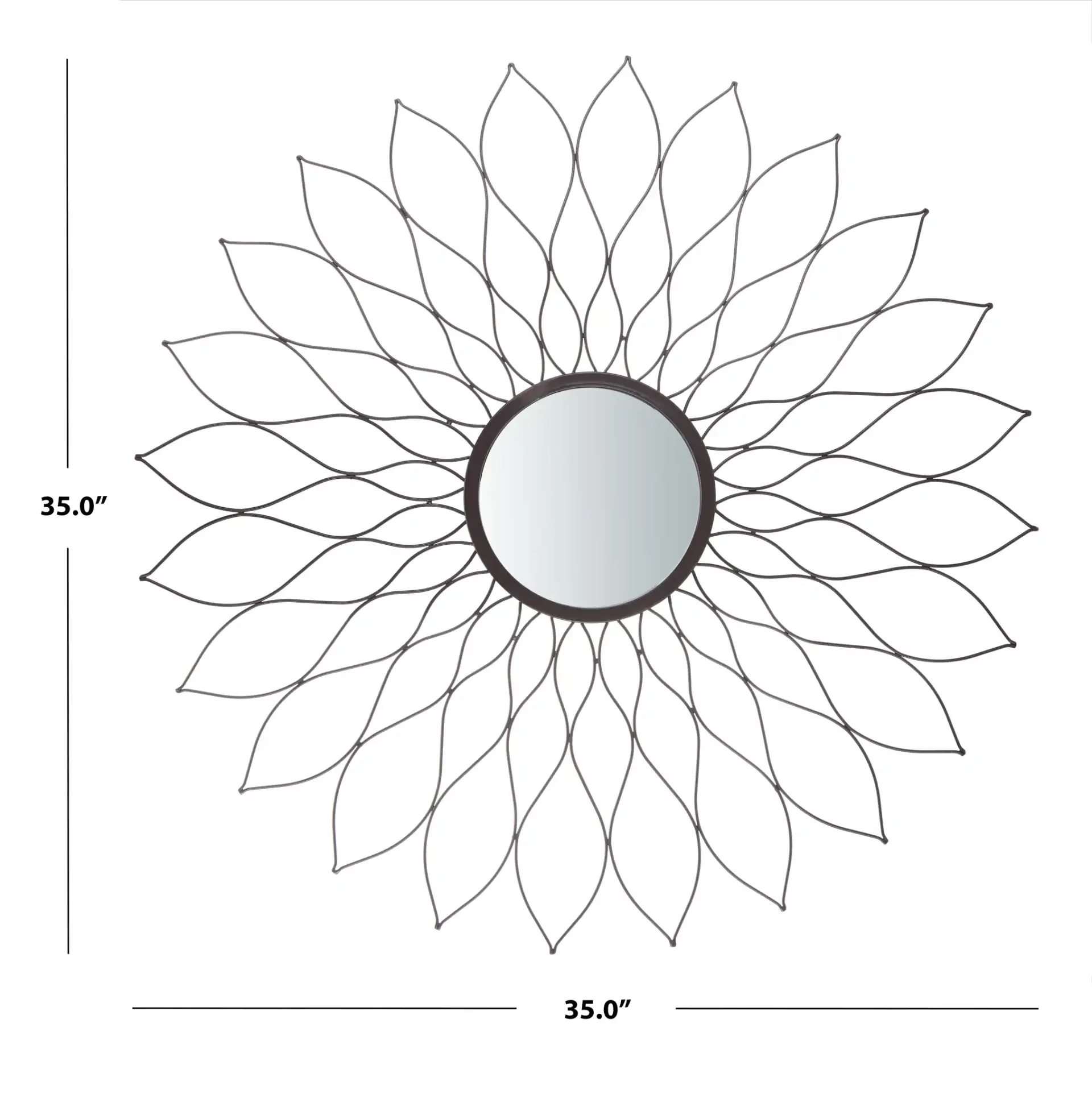 Ravin Sunburst Mirror in Champagne, detail view