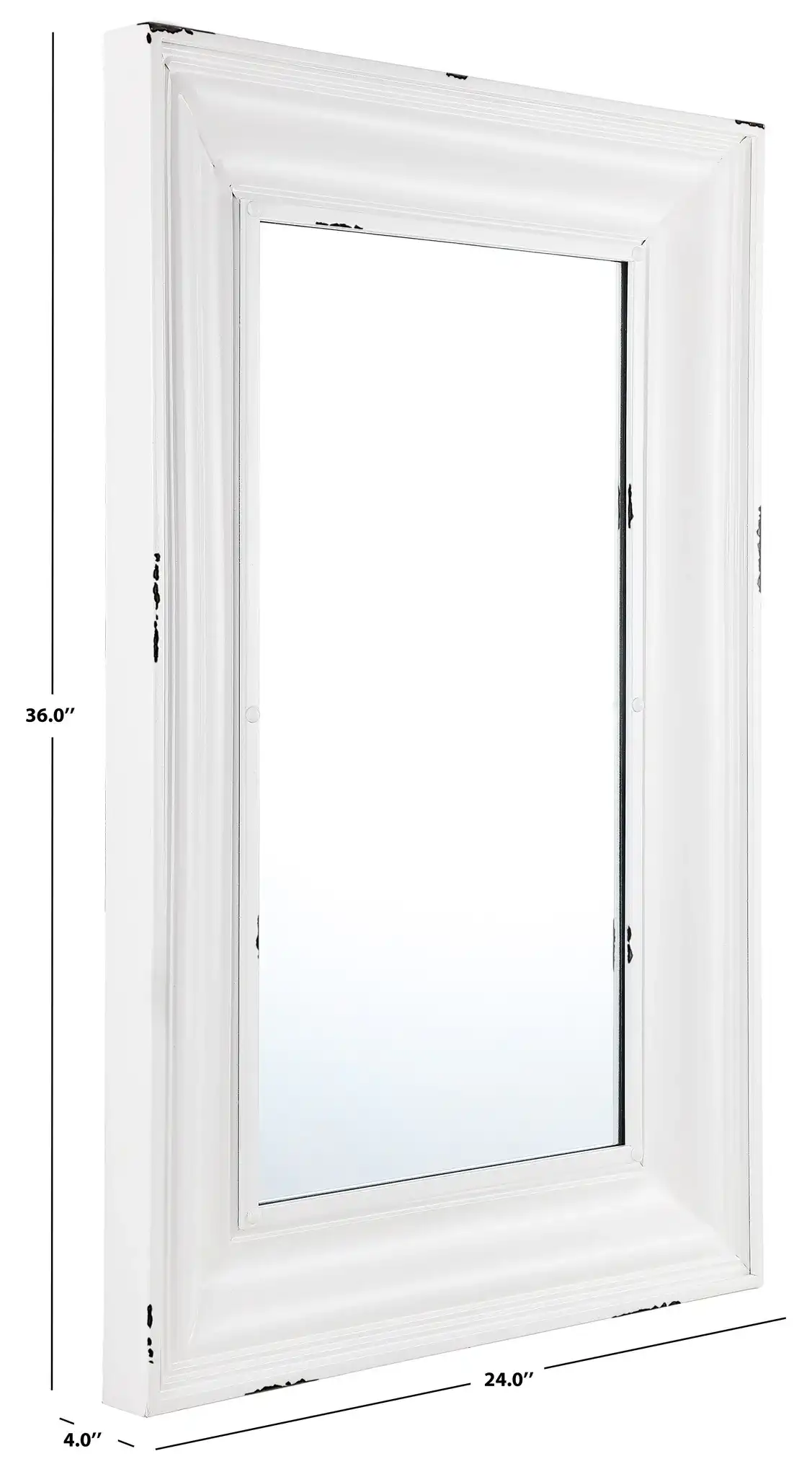Linsa 24-Inch Mirror in White, detail view