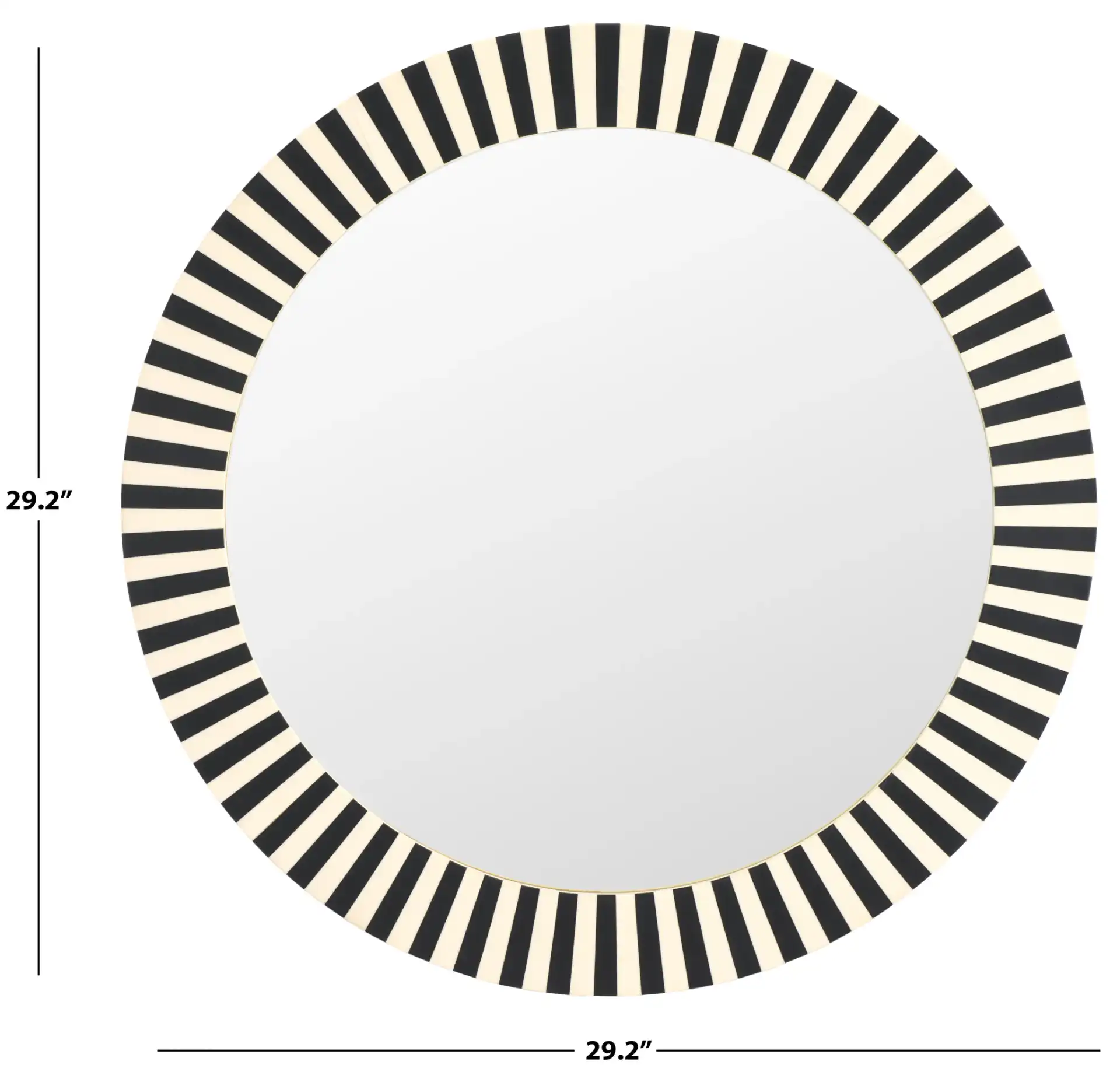 Charli Mirror in Black / Ivory, detail view