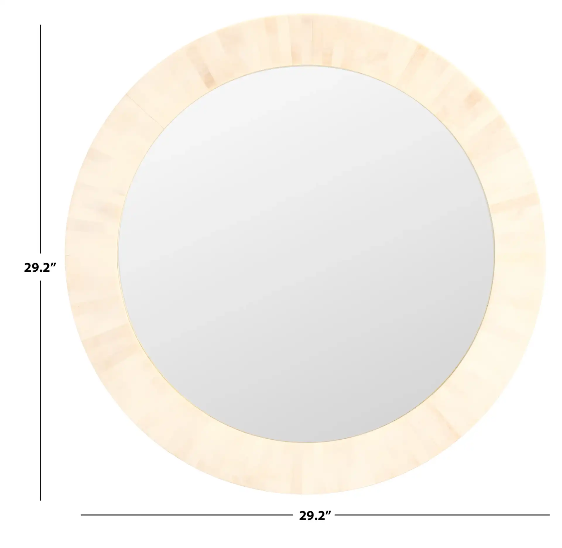 Sabi Mirror in Antique Ivory / Faux Bone, detail view