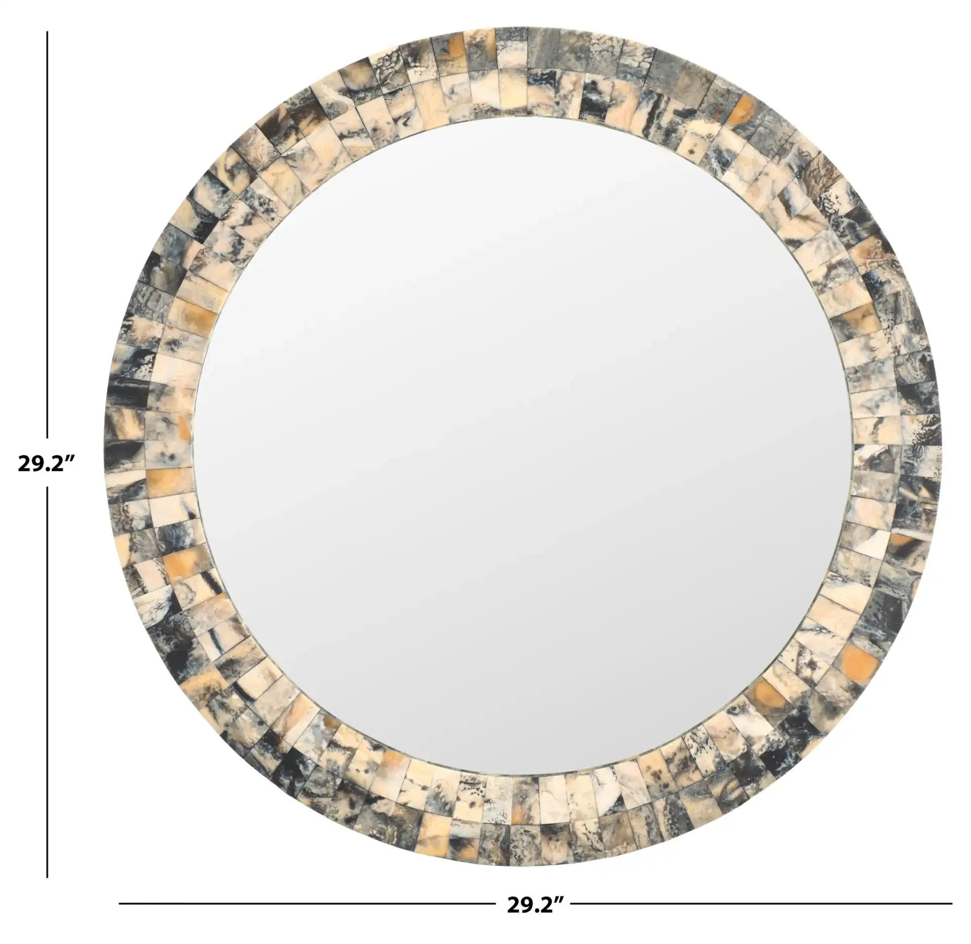 Lori Mirror in Antique Green / Horn, detail view
