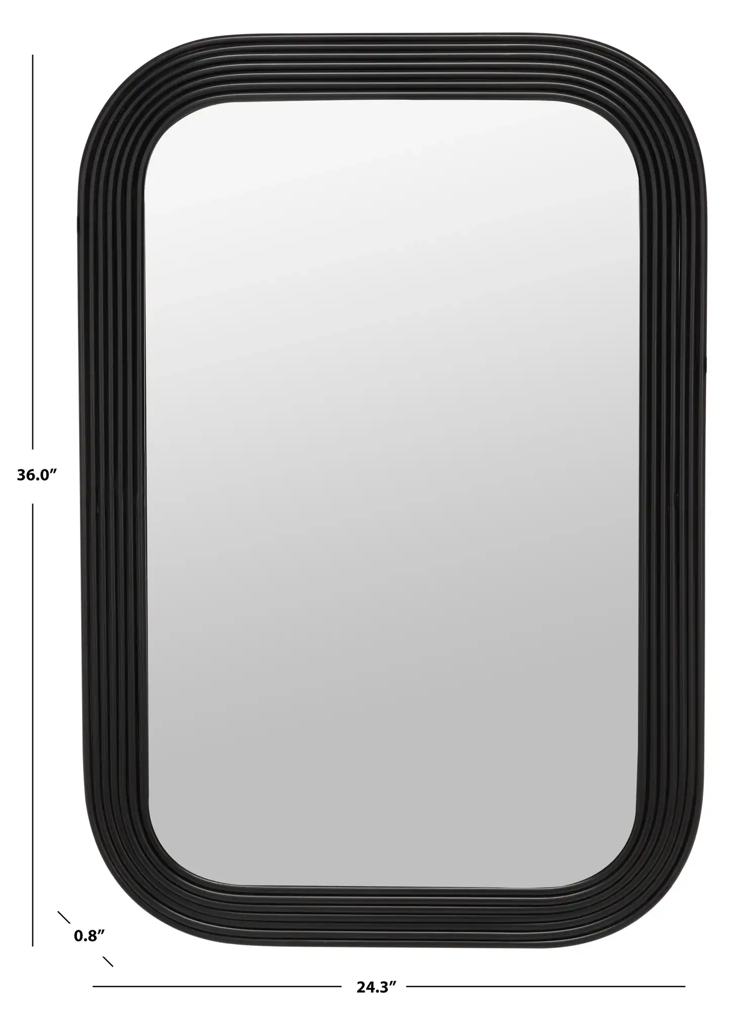 Ahna 24.5-Inch Mirror in Black, detail view