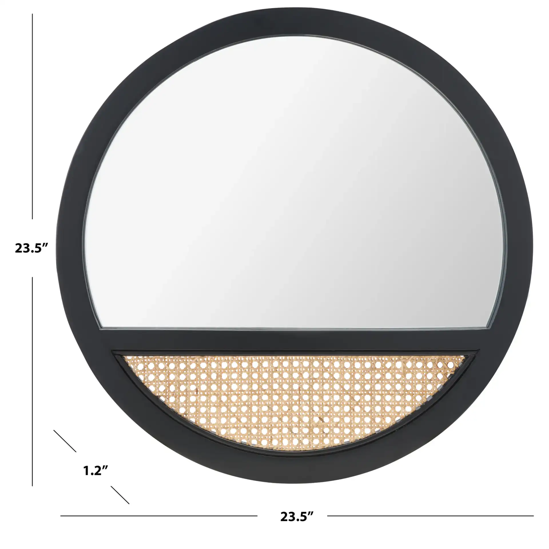 Deonna Mirror in Black / Natural, detail view