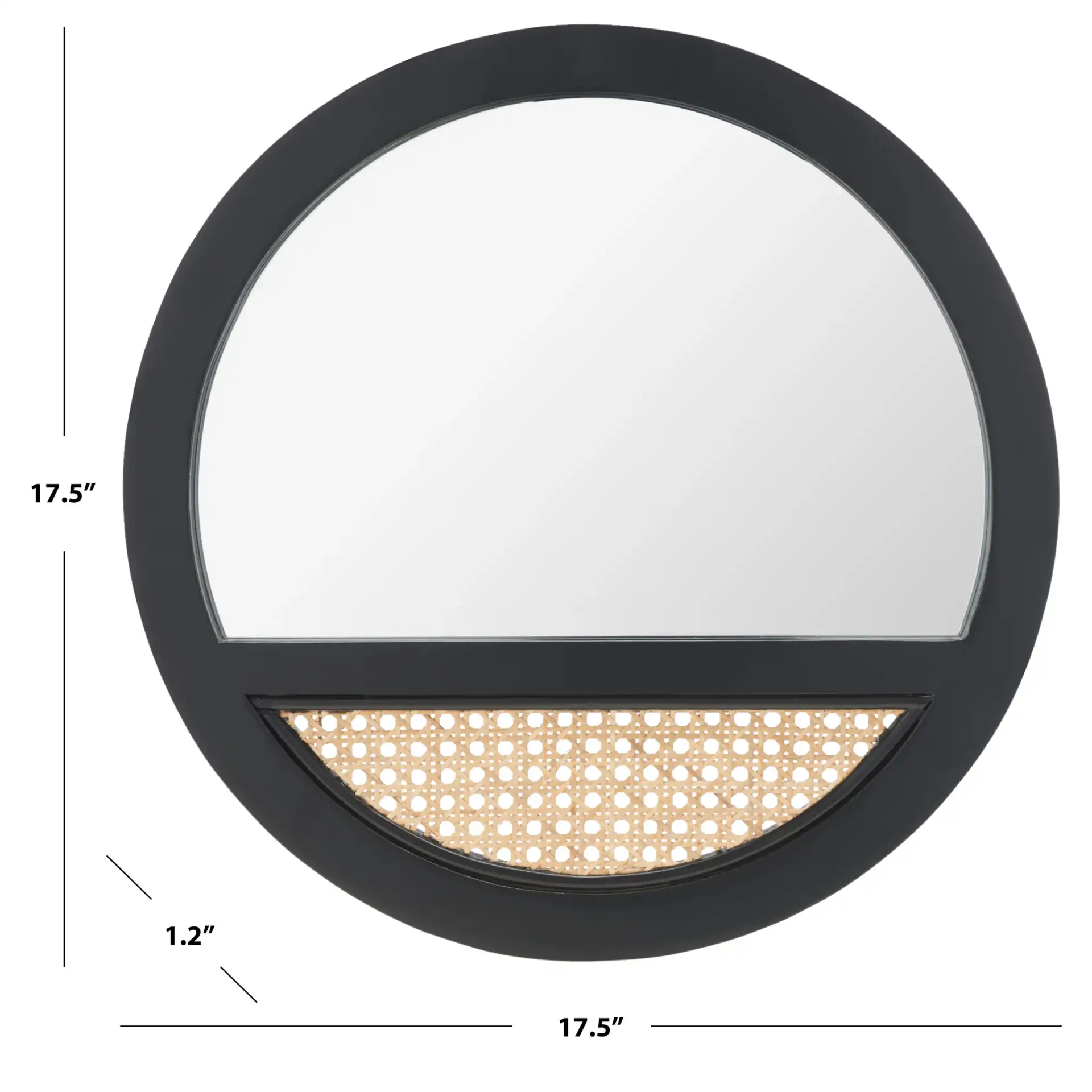 Padma 17.5-Inch Mirror in Black / Natural, detail view