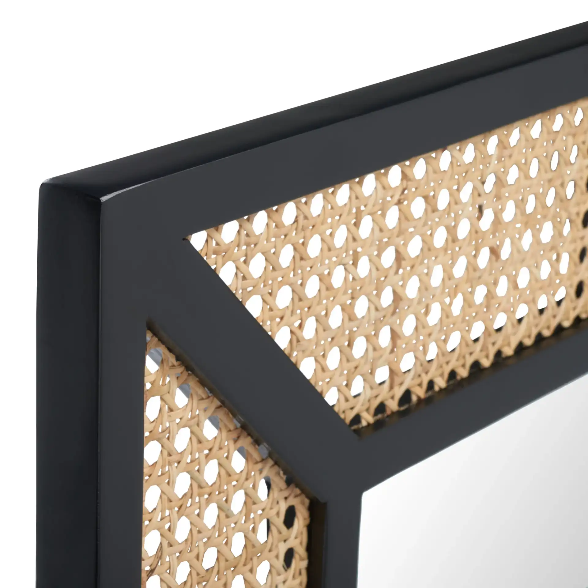 Tulia 24-Inch Mirror in Black / Natural in a styled room