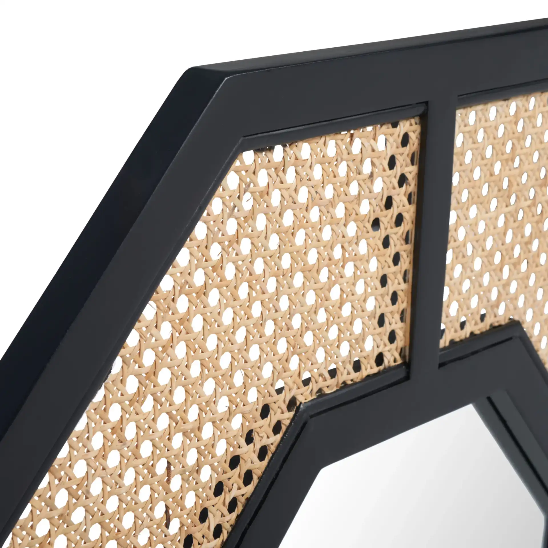 Jarvie 30.4" Mirror in Black / Natural in a styled room