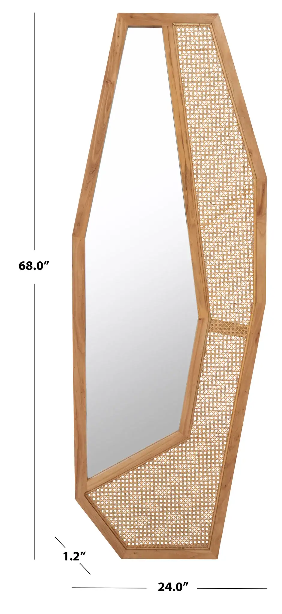 Jalen 24-Inch Mirror in Natural, detail view
