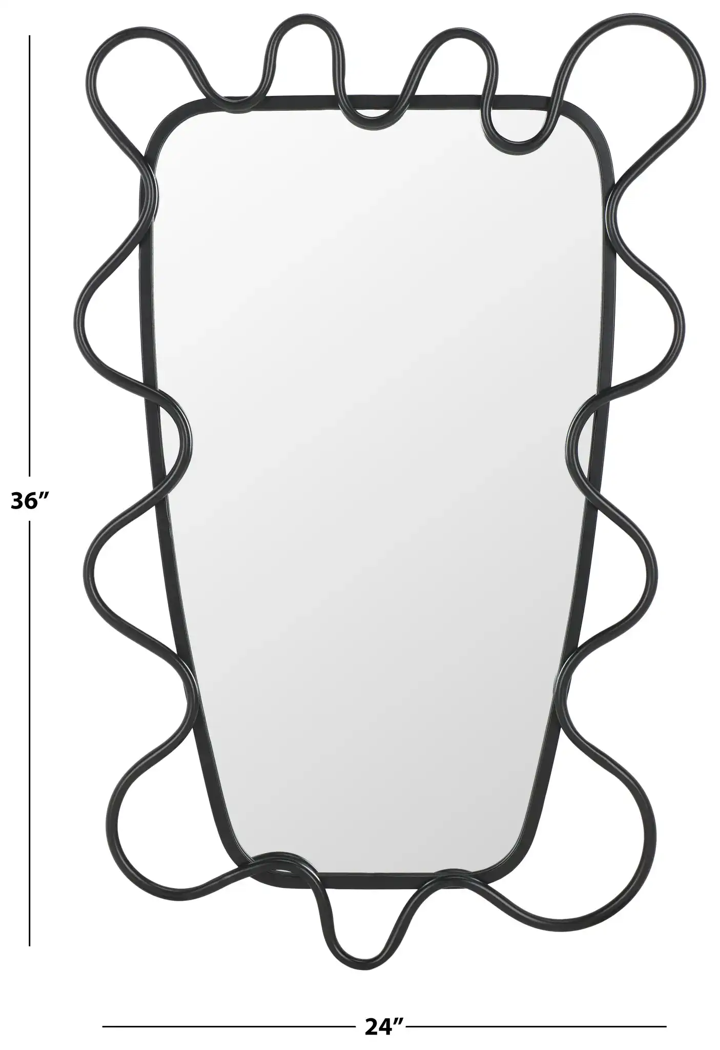 Nova 24" Mirror in Black, detail view