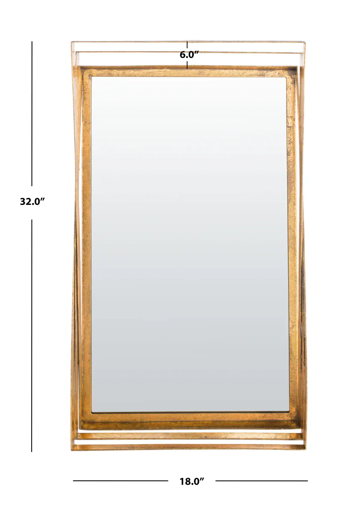 Resa Mirror in Gold Foil, detail view