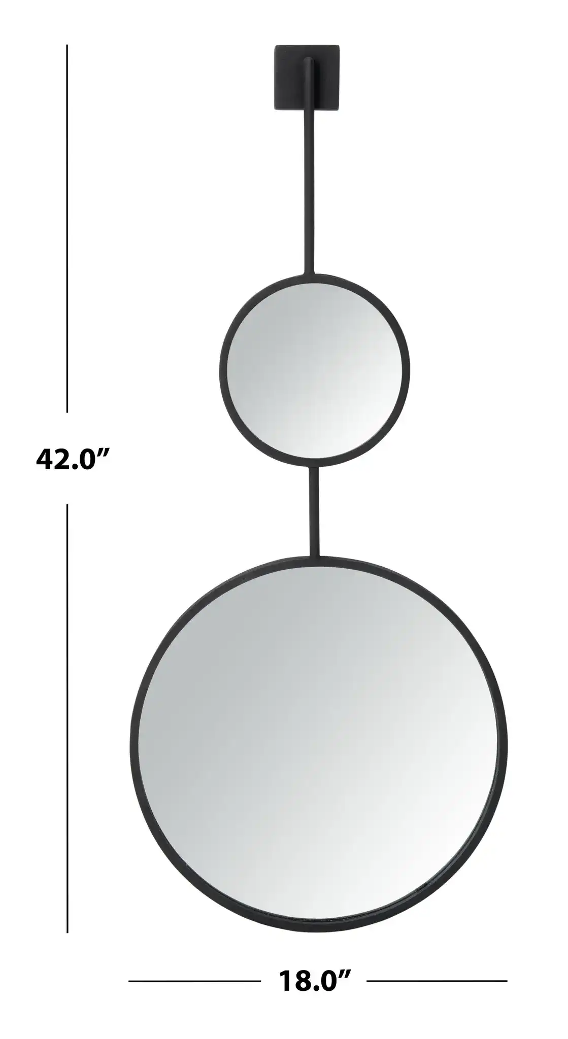 Jander Mirror in Matte Black, detail view