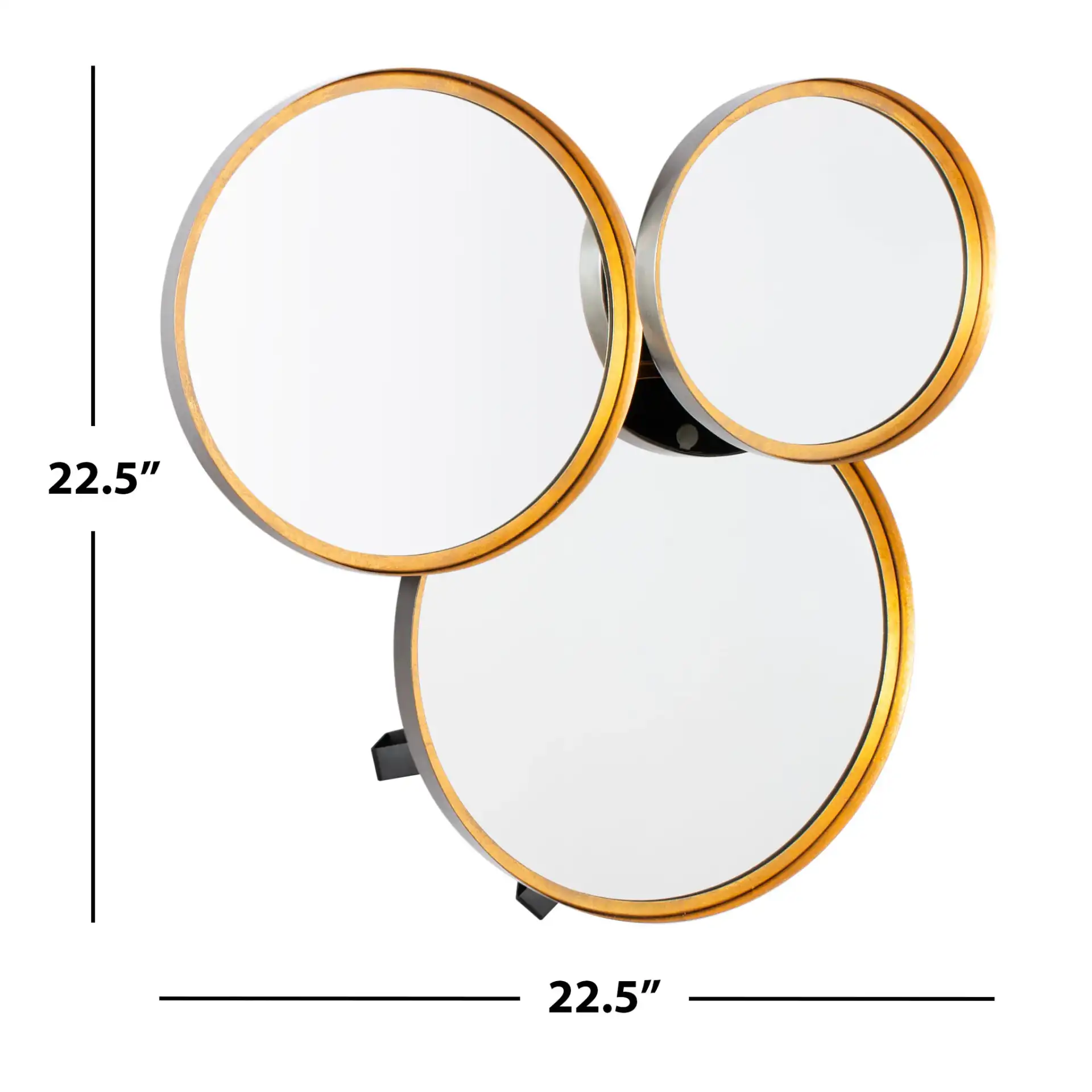 Loni Mirror in Gold Foil / Black, detail view