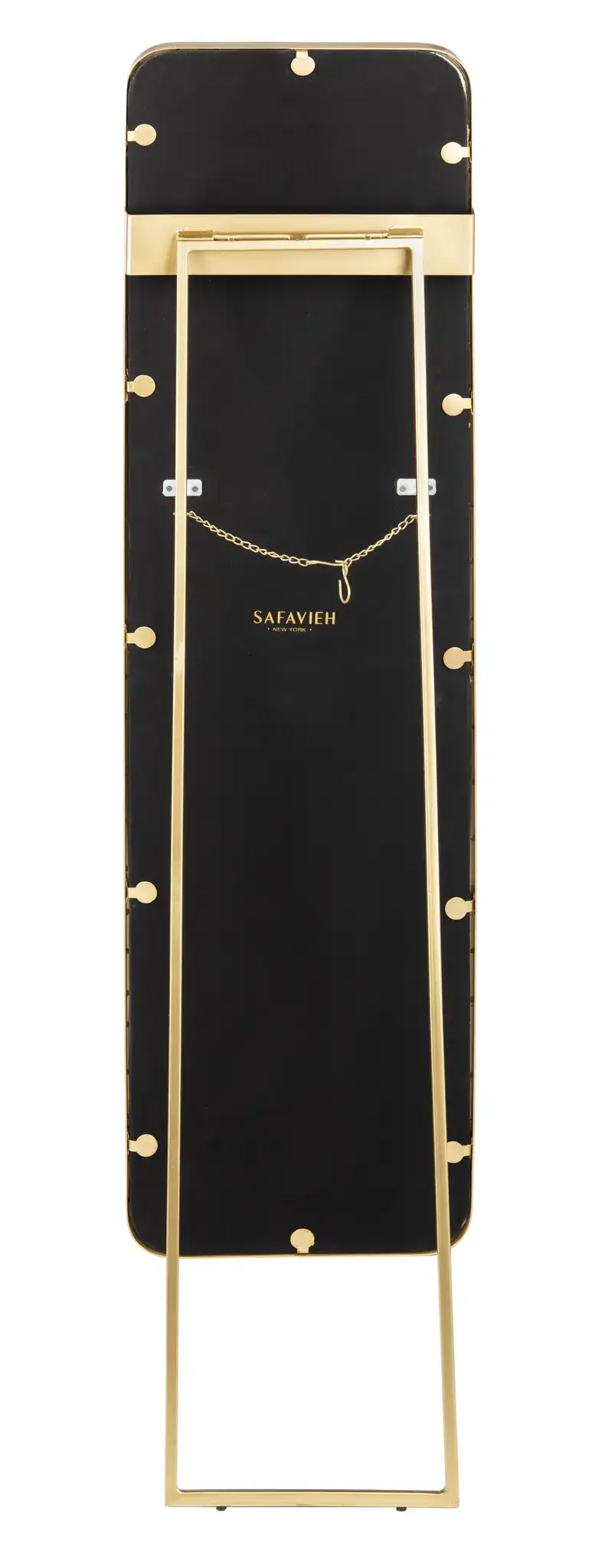 Lerna Mirror in Brushed Brass, detail view