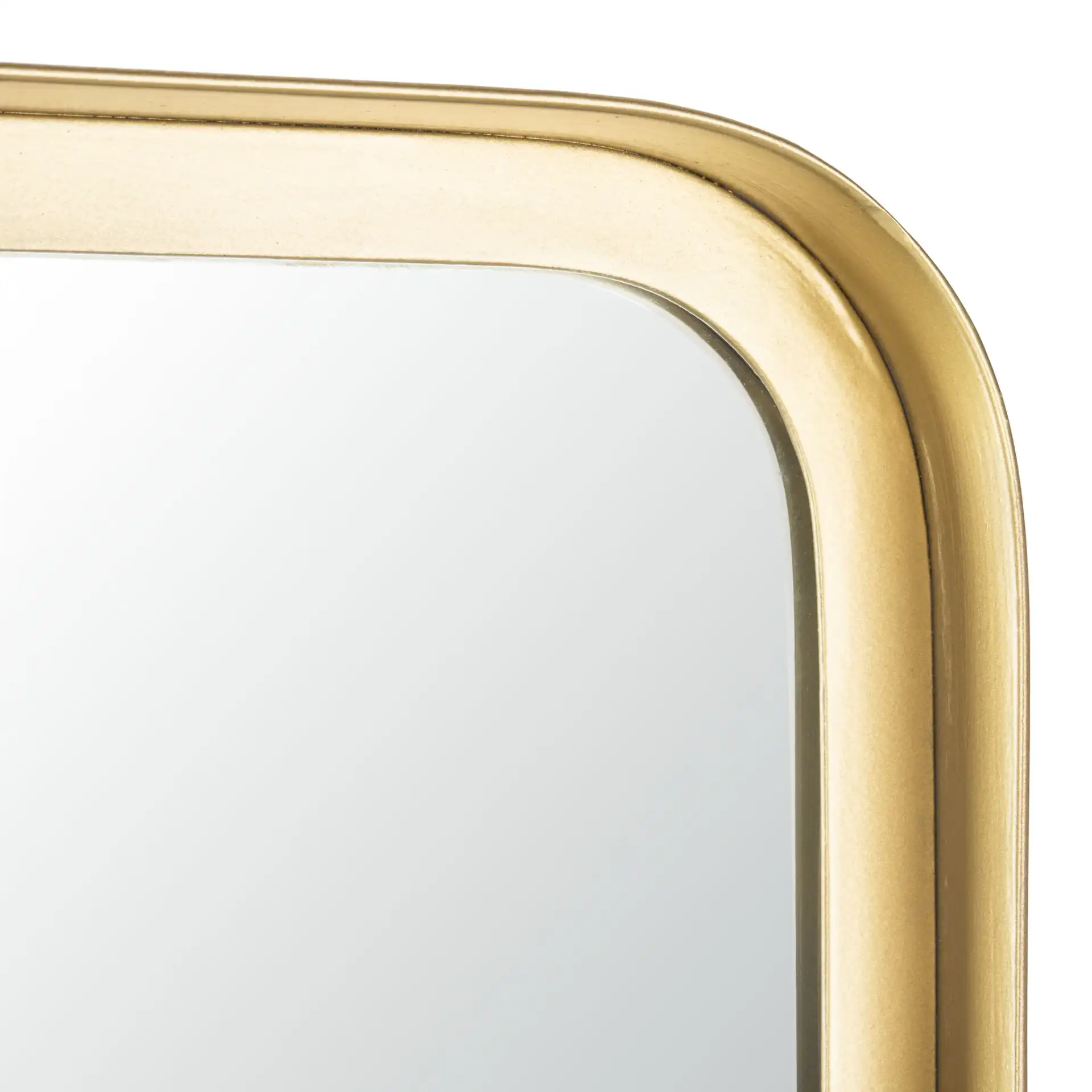 Lerna Mirror in Brushed Brass in a styled room
